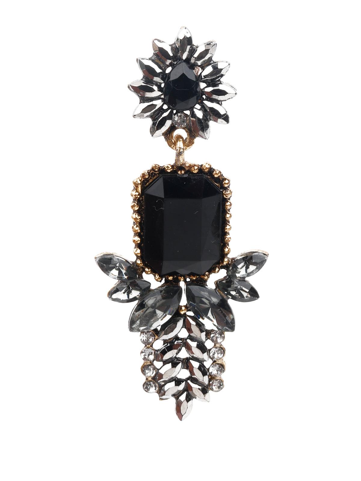 Women's Black And Grey Dangle Earring