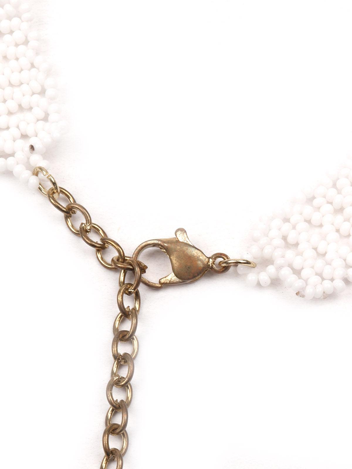 Women's Black And White Beaded Whimsical Gorgeous Necklac