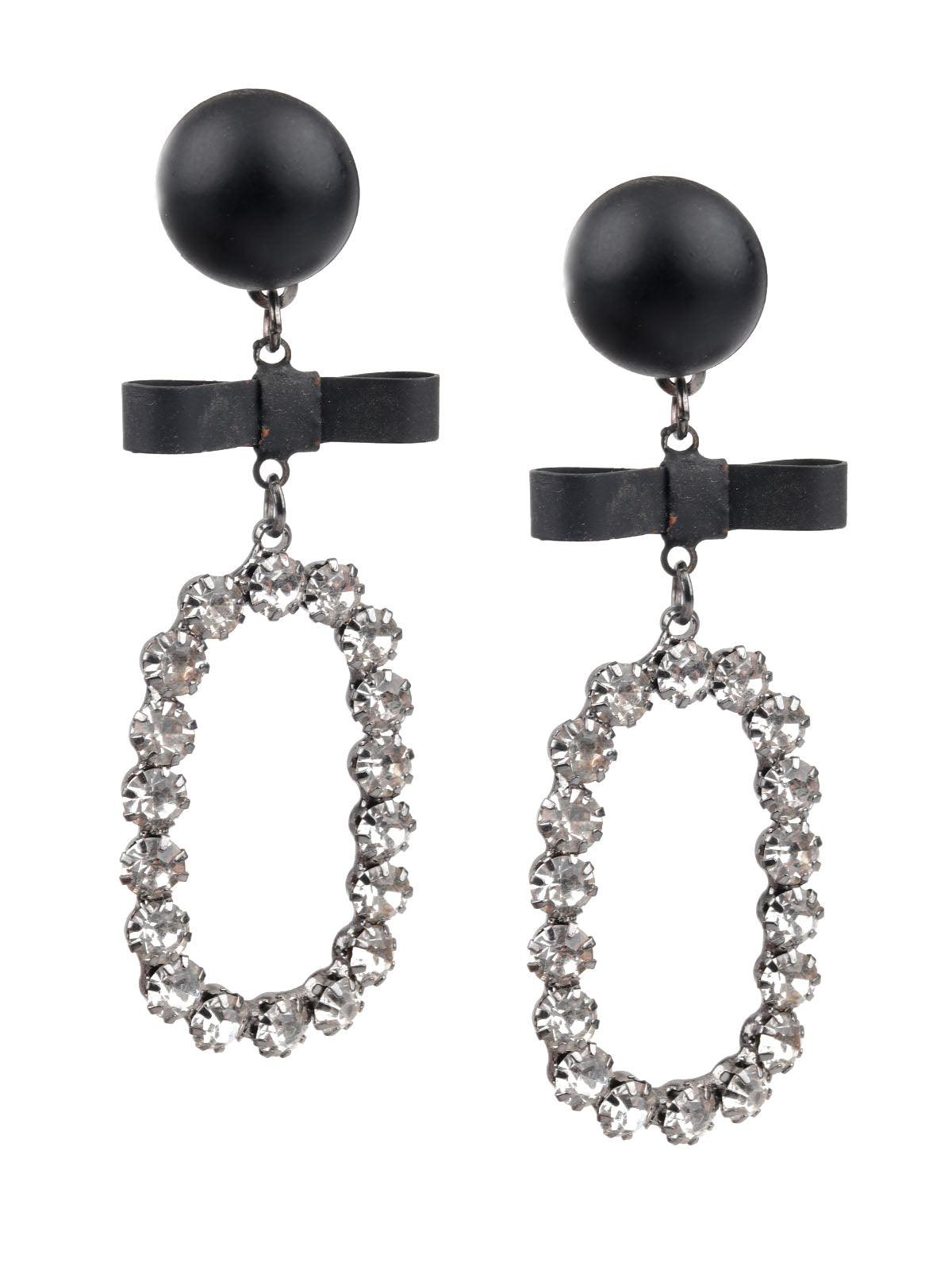 Women's Black Dangle Earring