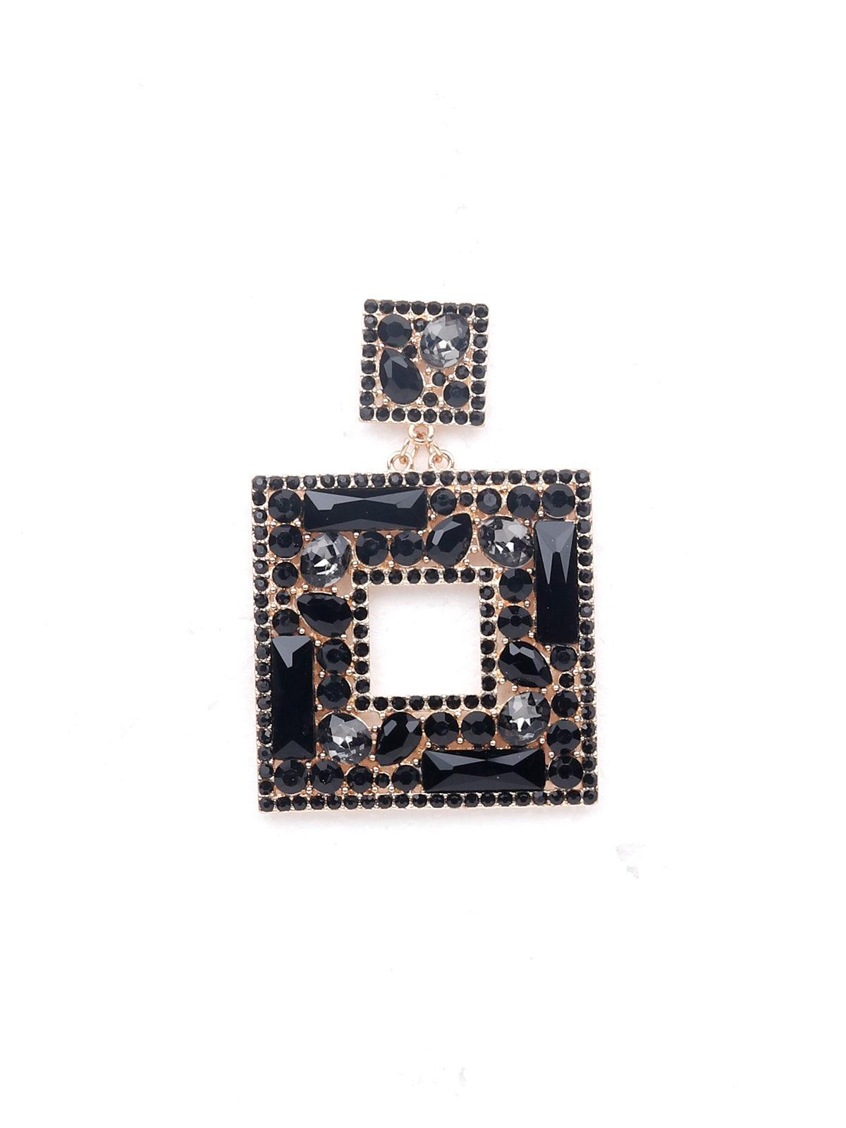Women's Black Structured Statement Earrings