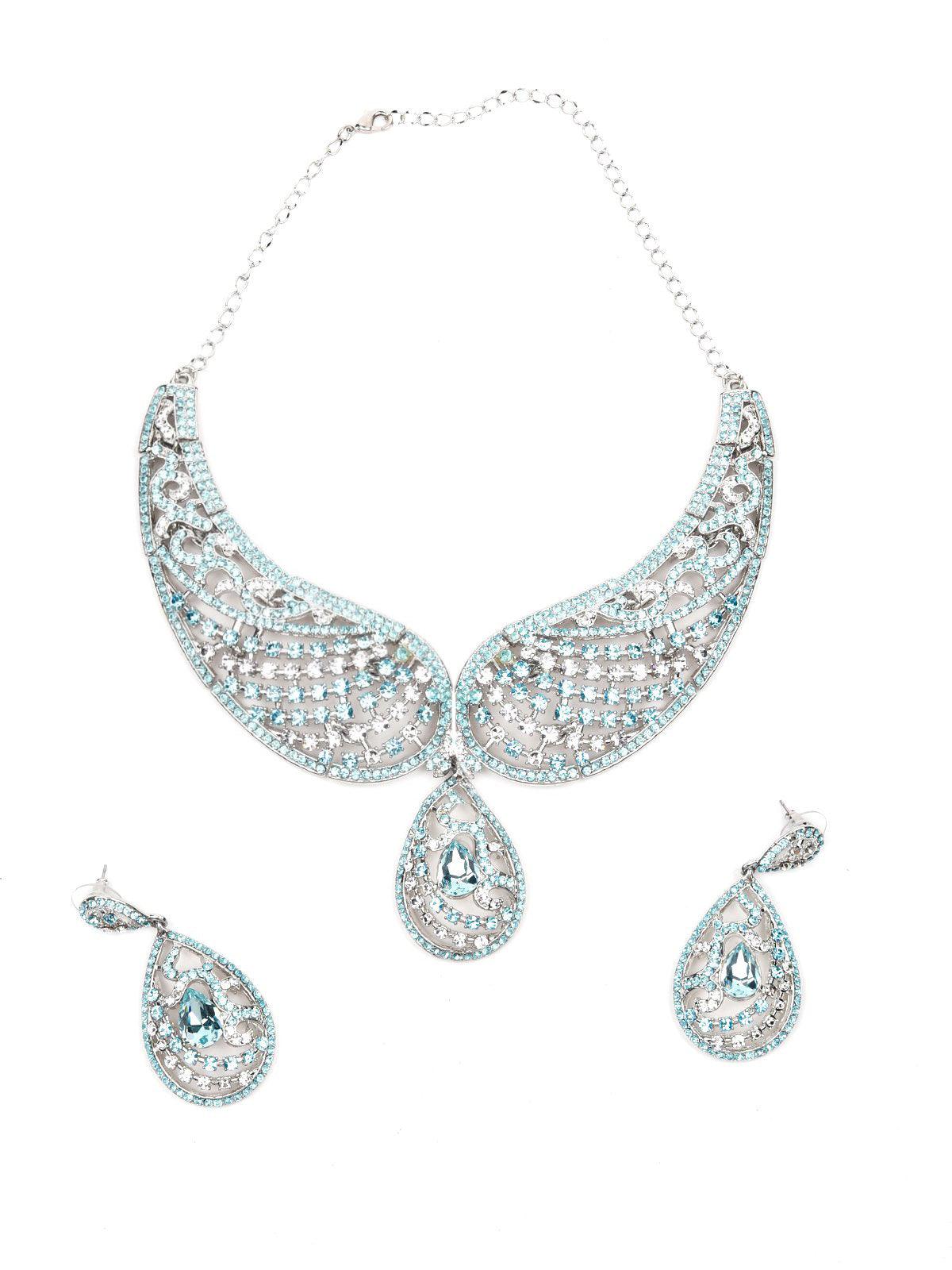 Women's Blue And White Stones Se