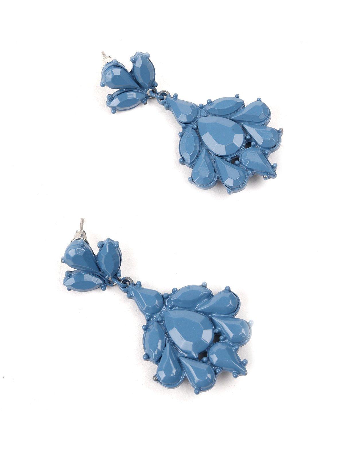 Women's Blue Chandelier Tear Drop Earring