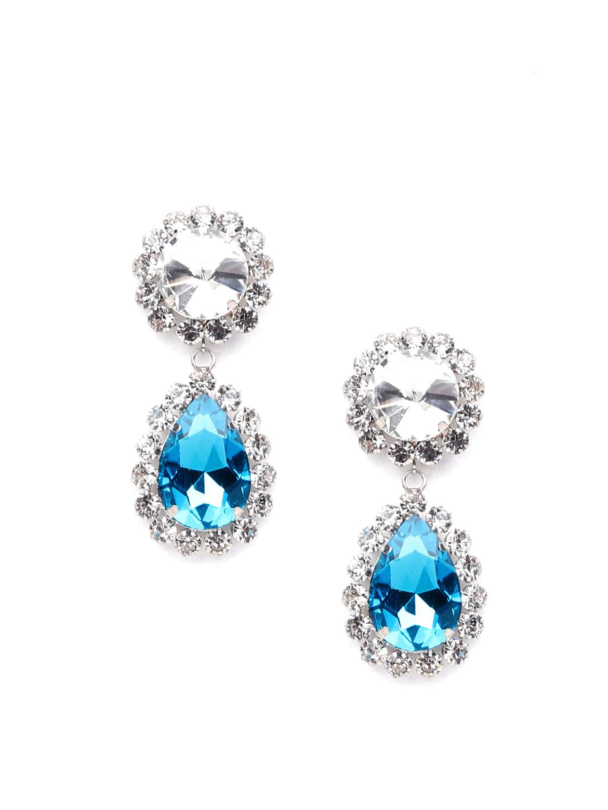 Women's Blue Crystal Elegant Drop Earring