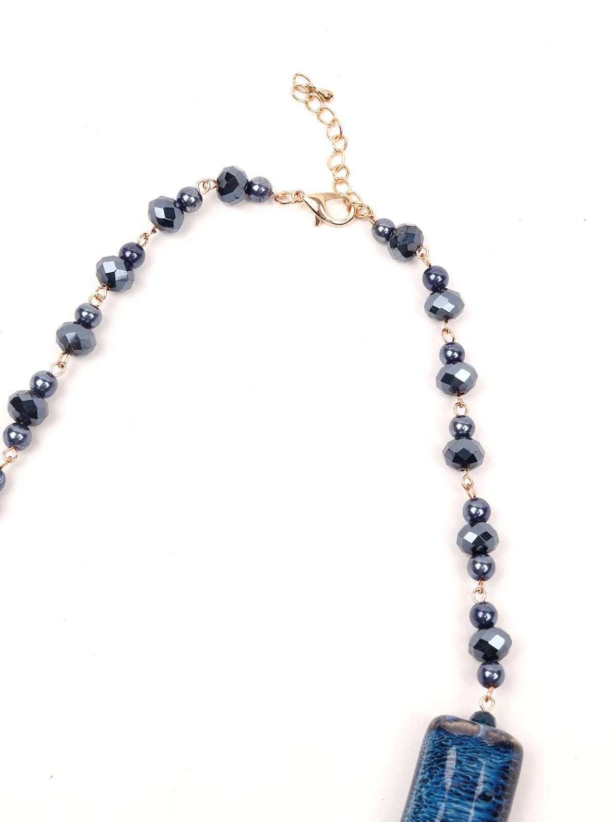 Women's Blue Hue Boho Textured Necklac