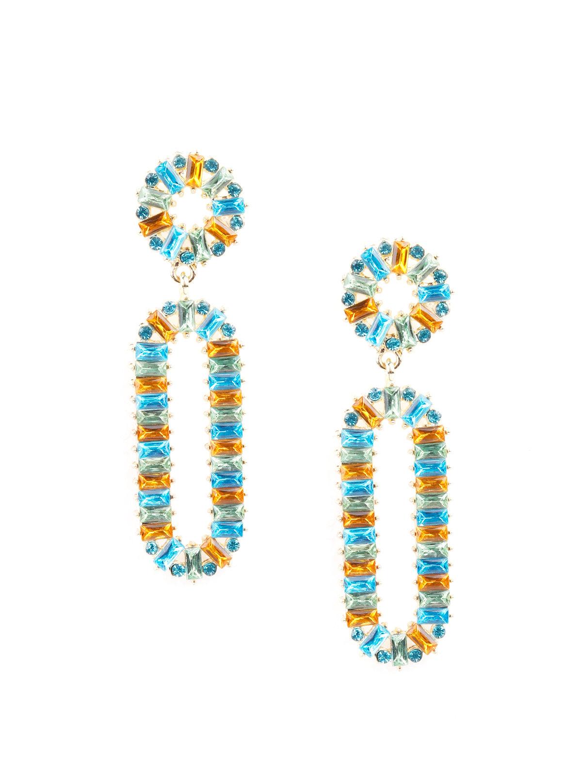 Women's Blue Stunning Structured Drop Earring