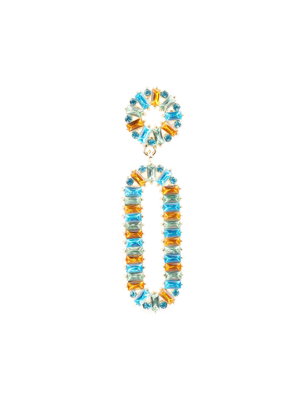 Women's Blue Stunning Structured Drop Earring