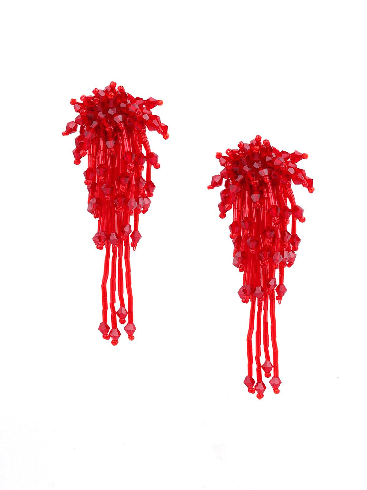 Women's Bright Red Stunning Statement Earring