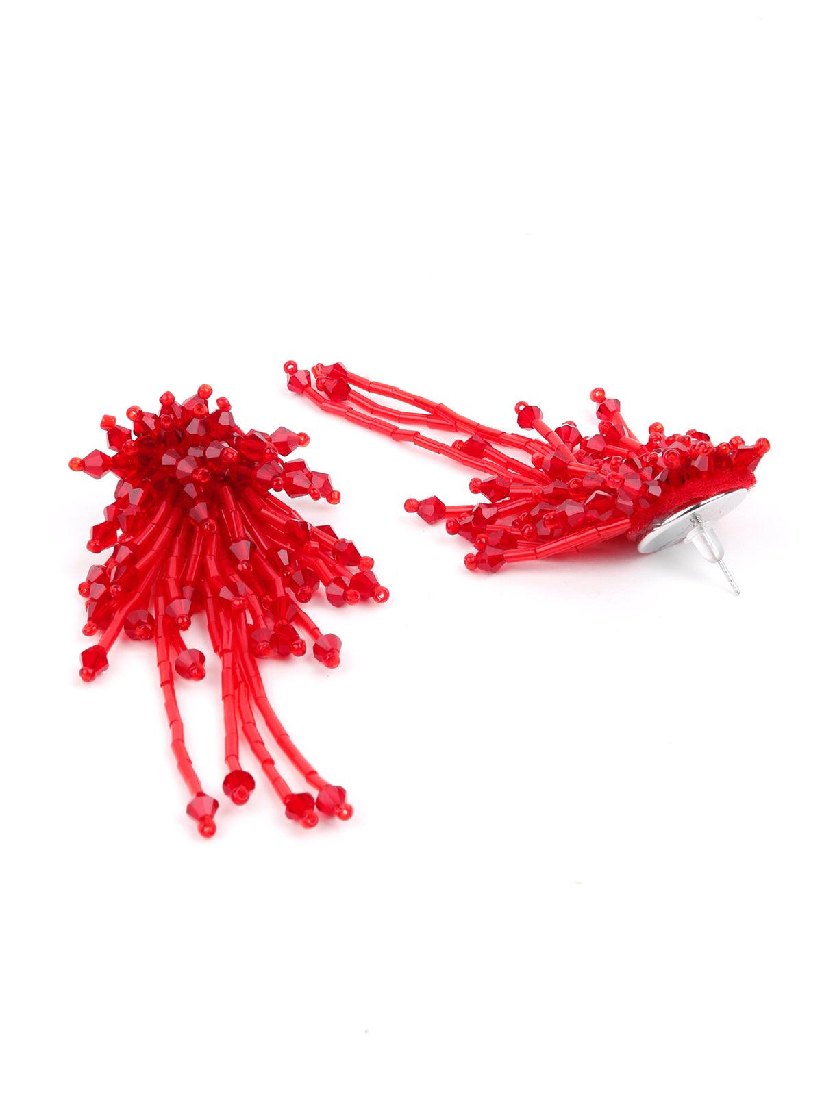 Women's Bright Red Stunning Statement Earring