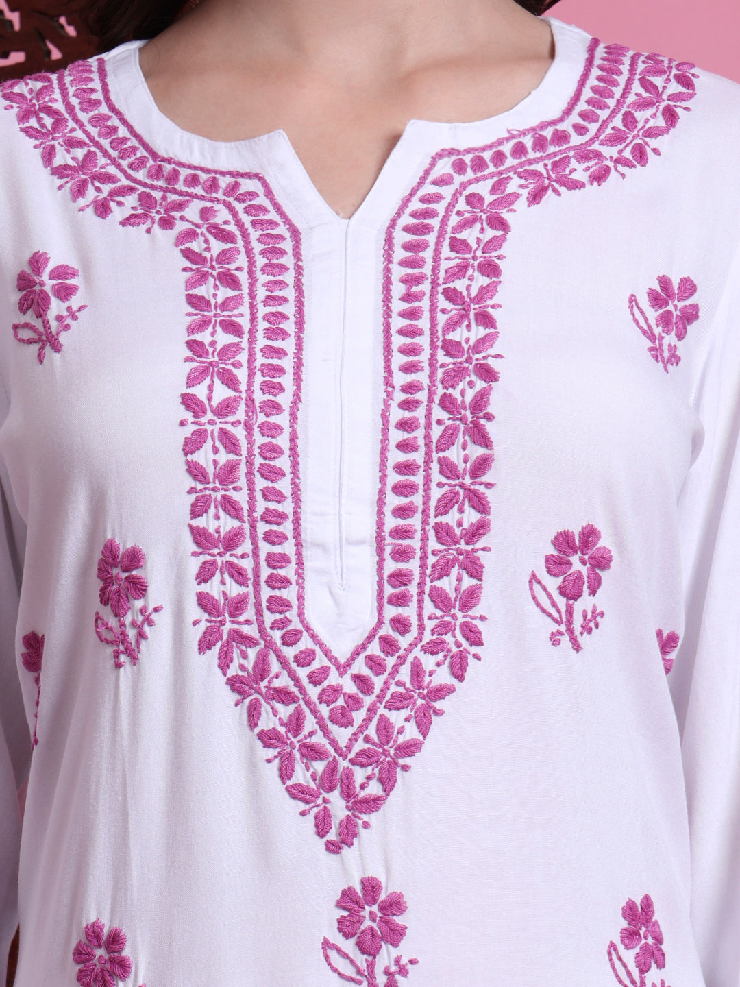 Women's Chikankari White Color Kurta