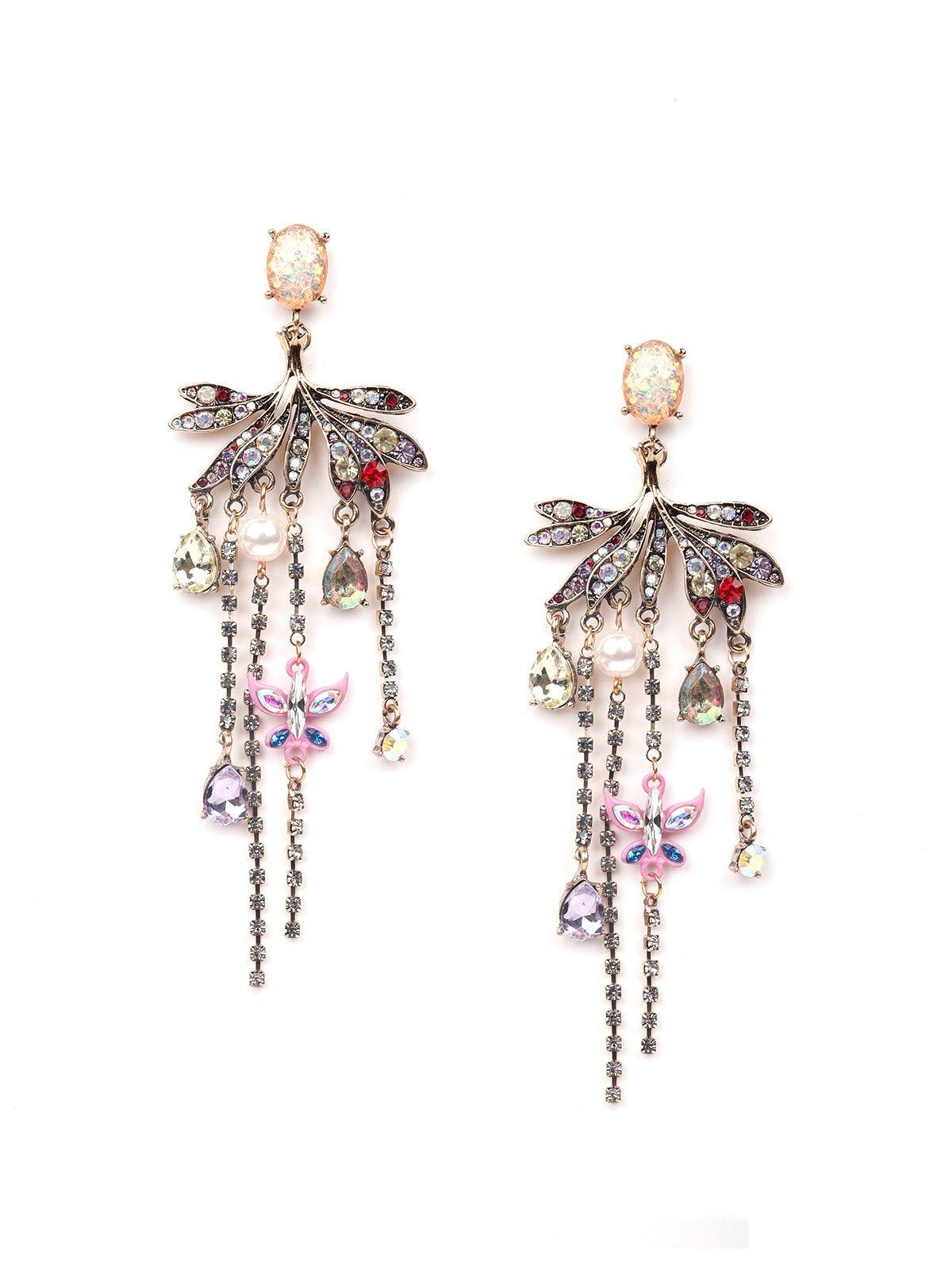 Women's Butterfly Tassel Statement Earring