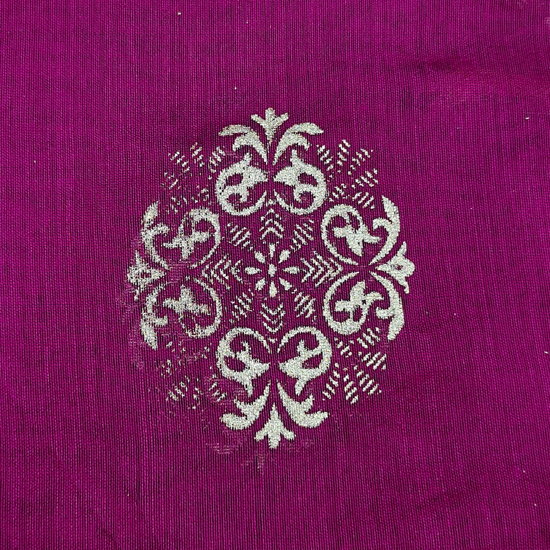 Women's Purple Self Woven Gold Zari Paisley Design Cotton Silk Dupatta With Tassles - NIMIDHYA