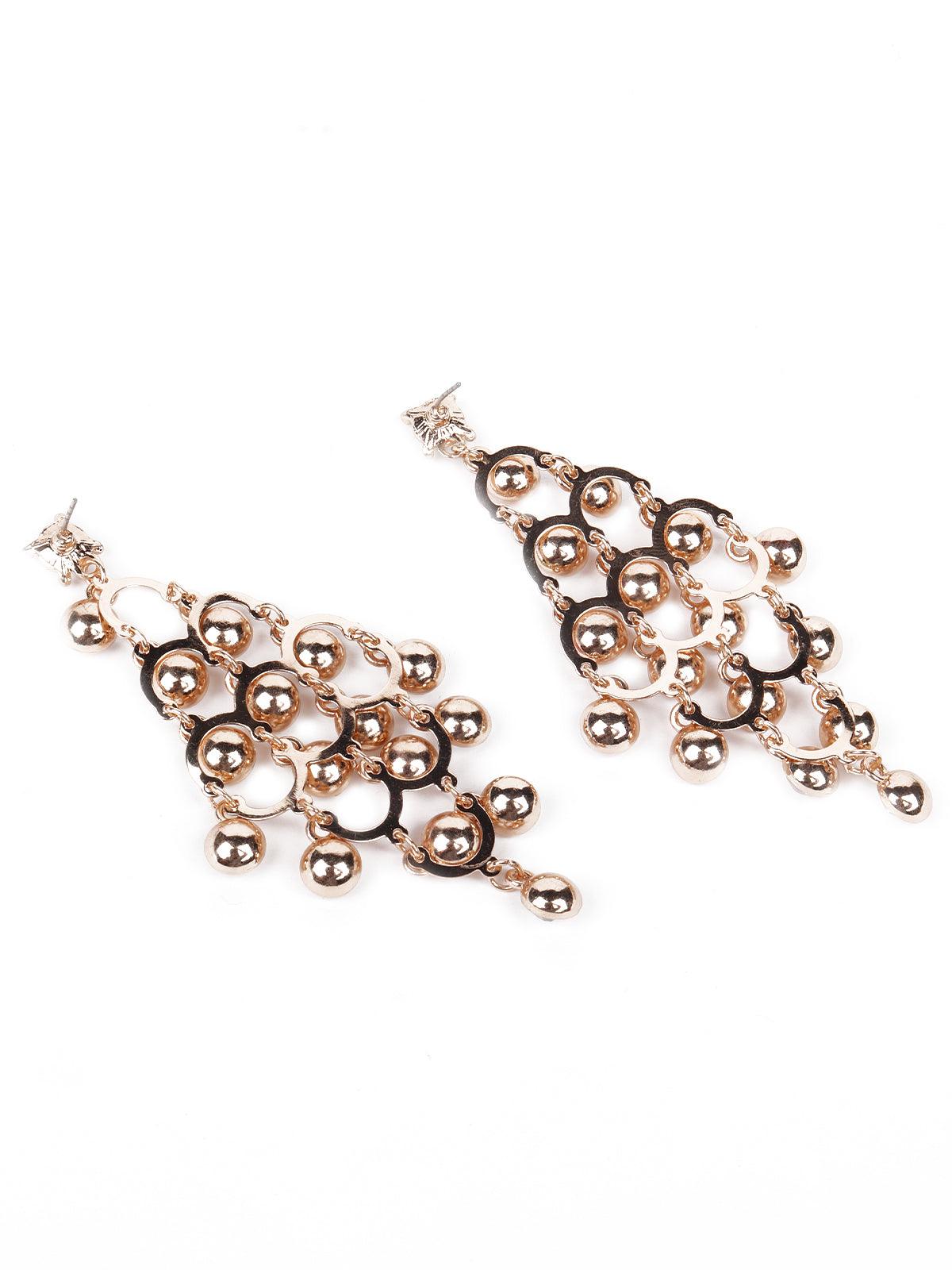 Women's Chandler Studded Golden Drop Earring