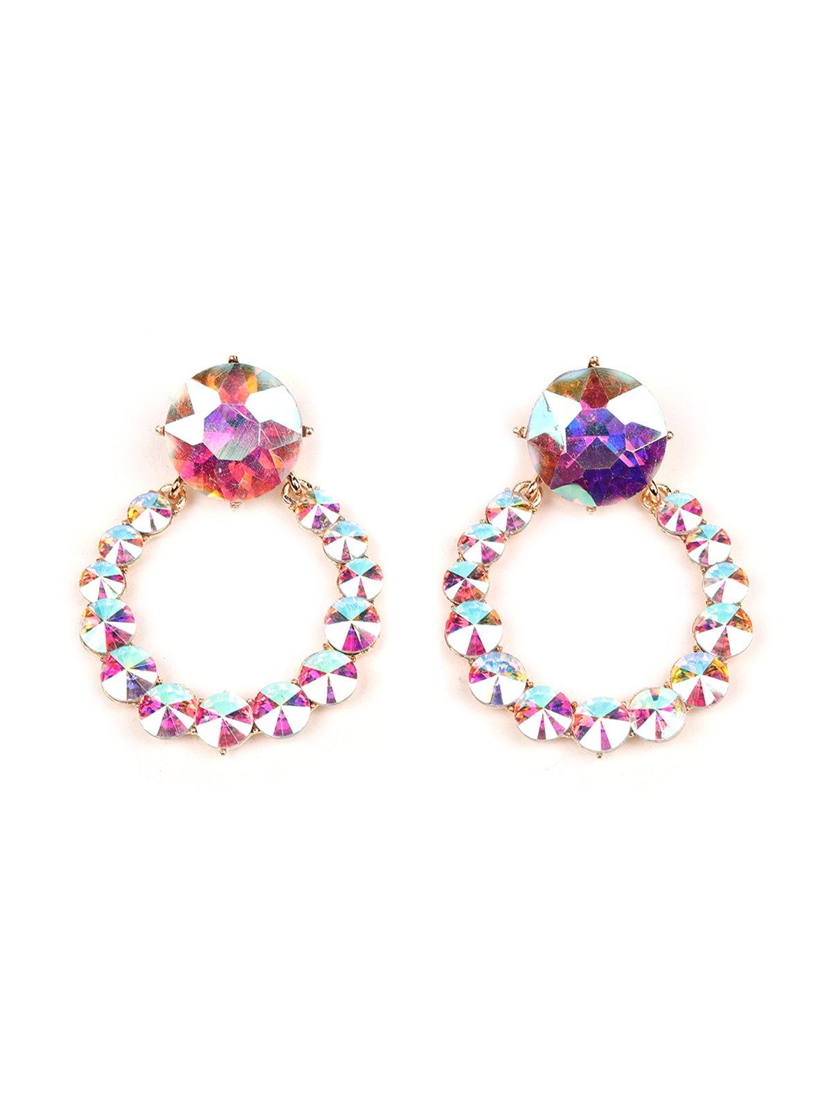 Women's Chrome Crystal Hoop Earring