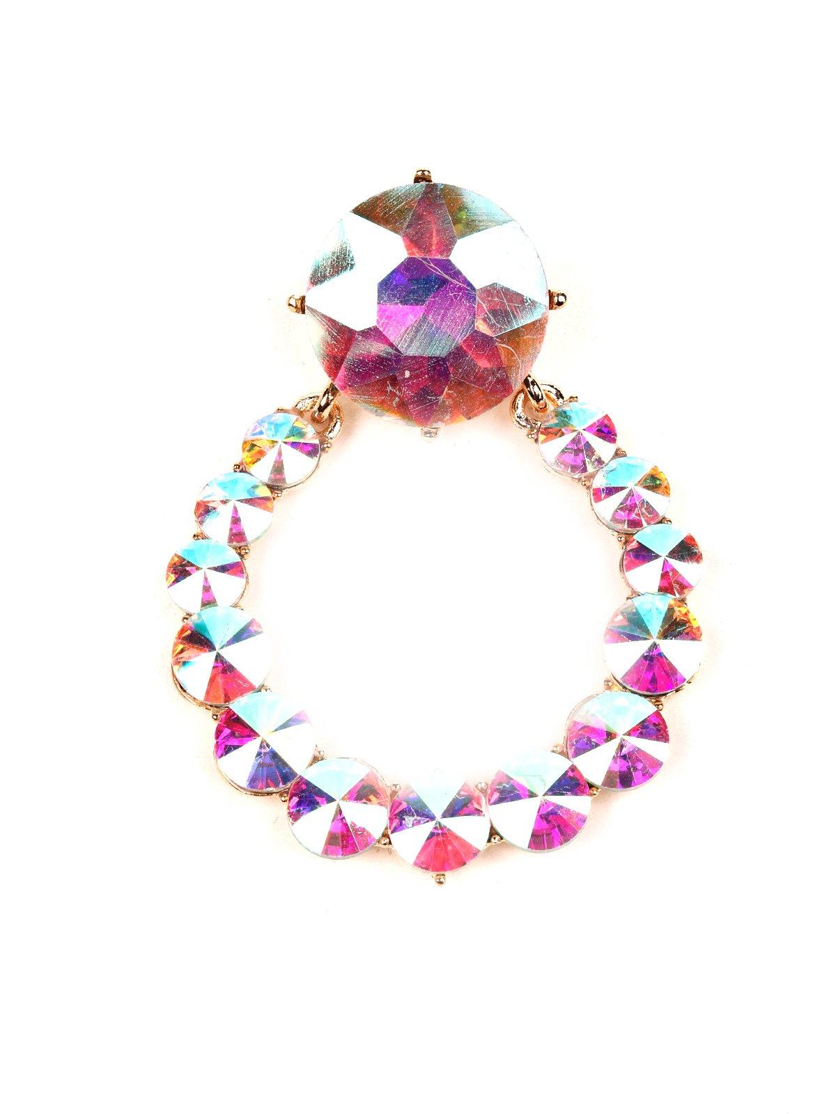 Women's Chrome Crystal Hoop Earring