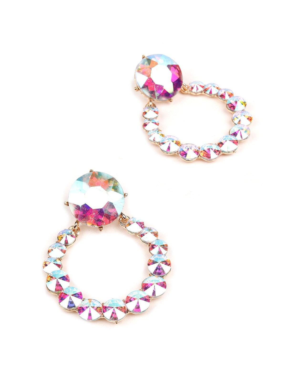 Women's Chrome Crystal Hoop Earring