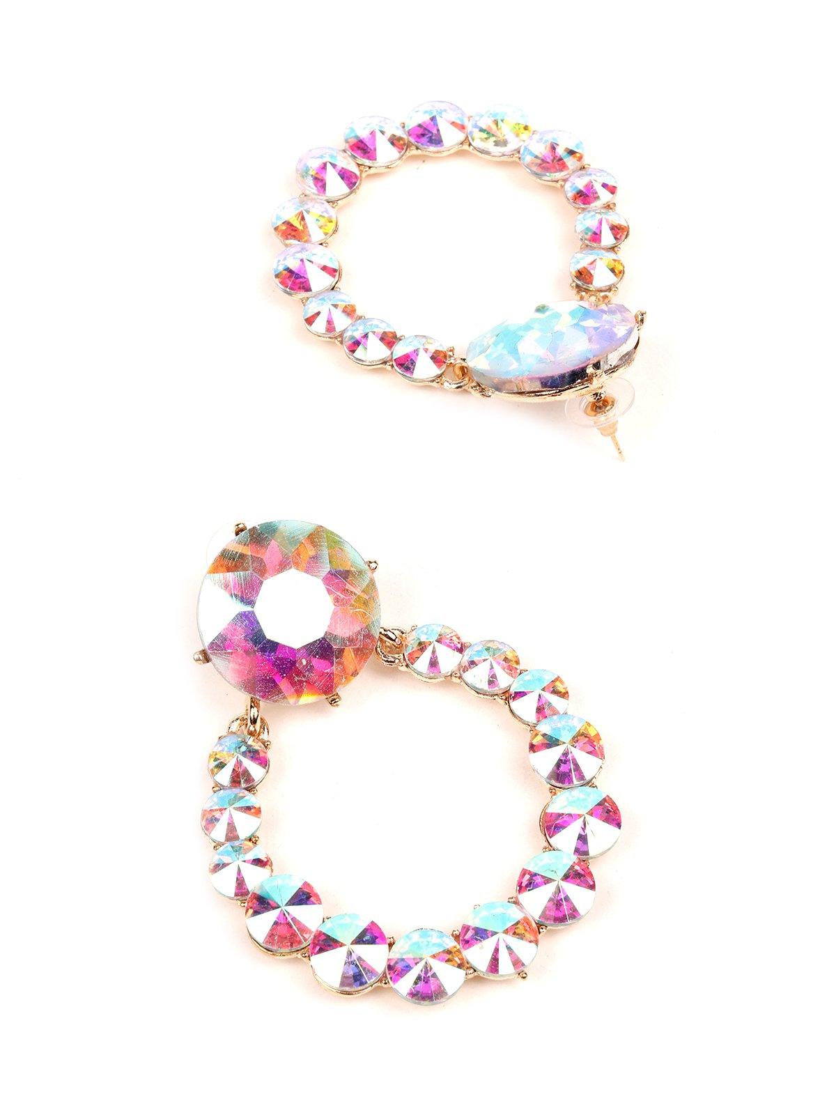 Women's Chrome Crystal Hoop Earring