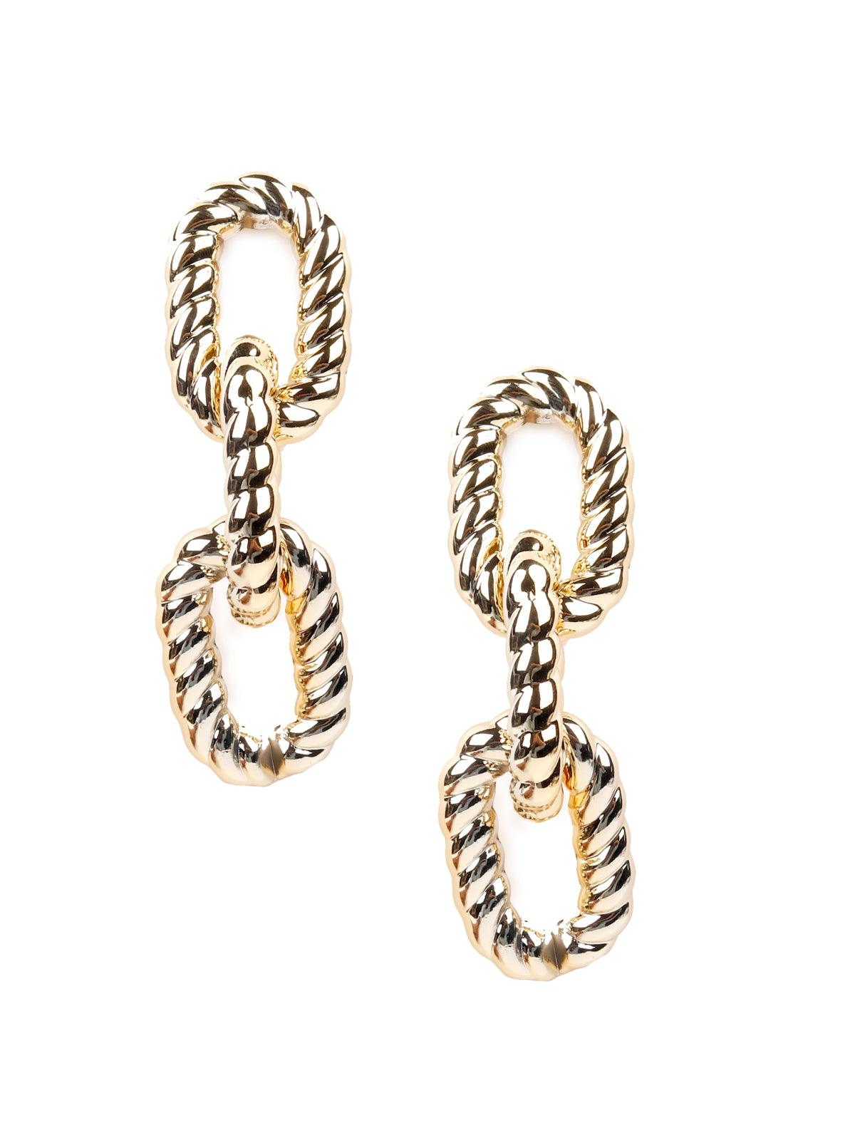 Women's Chunky Interlinked Gold-Tone Earrin