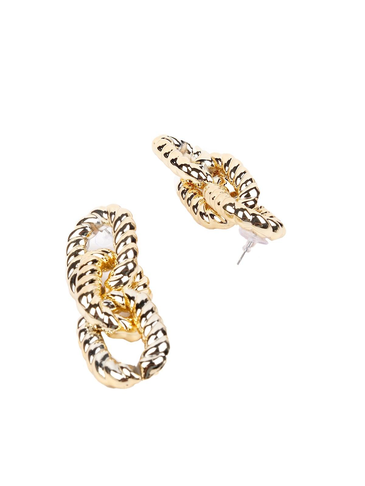 Women's Chunky Interlinked Gold-Tone Earrin