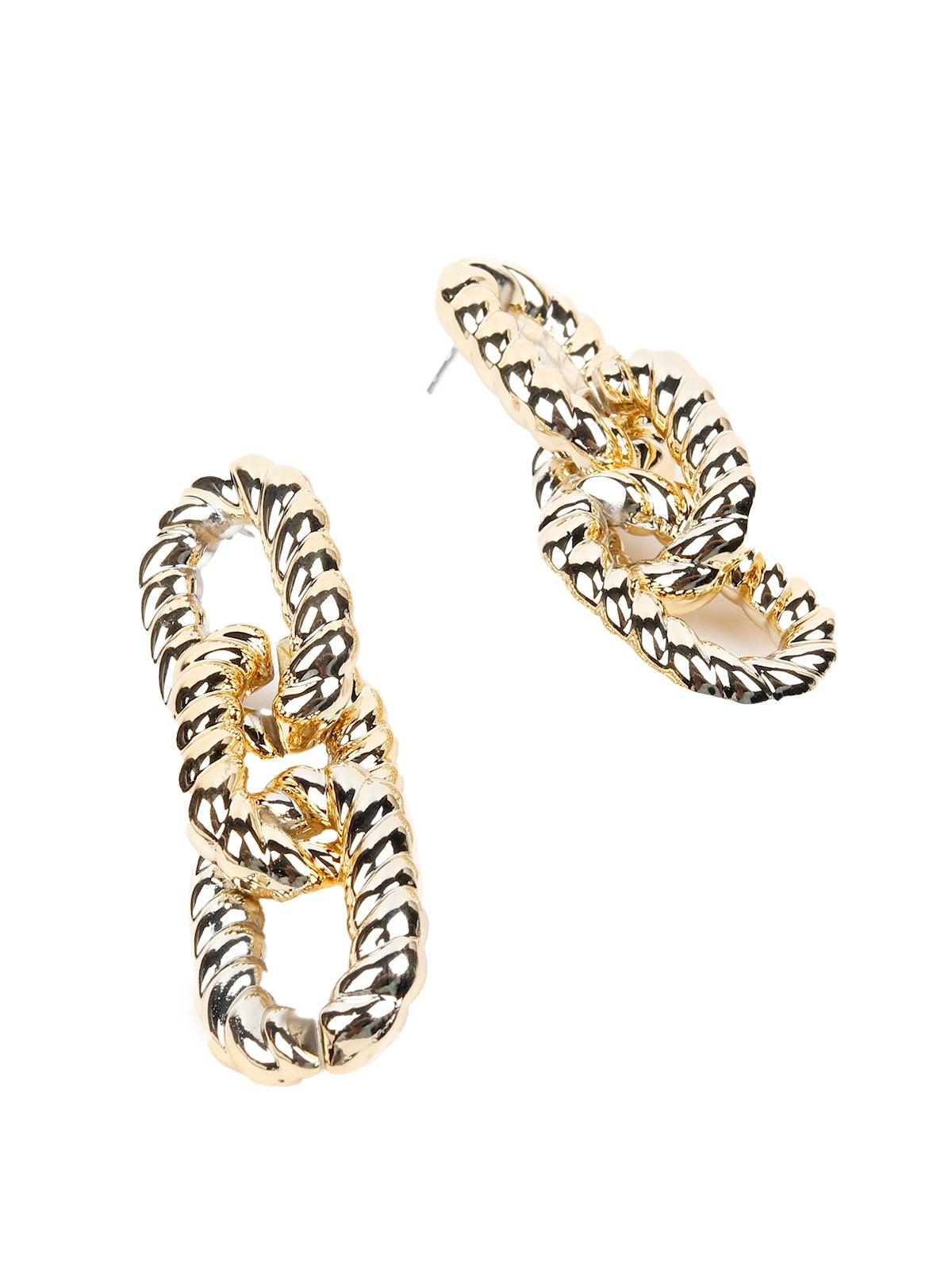 Women's Chunky Interlinked Gold-Tone Earrin