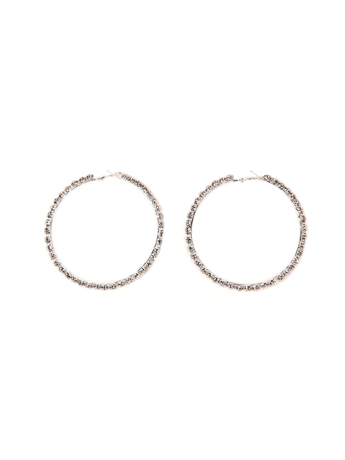 Women's Classic Crystal-Studded Hoop