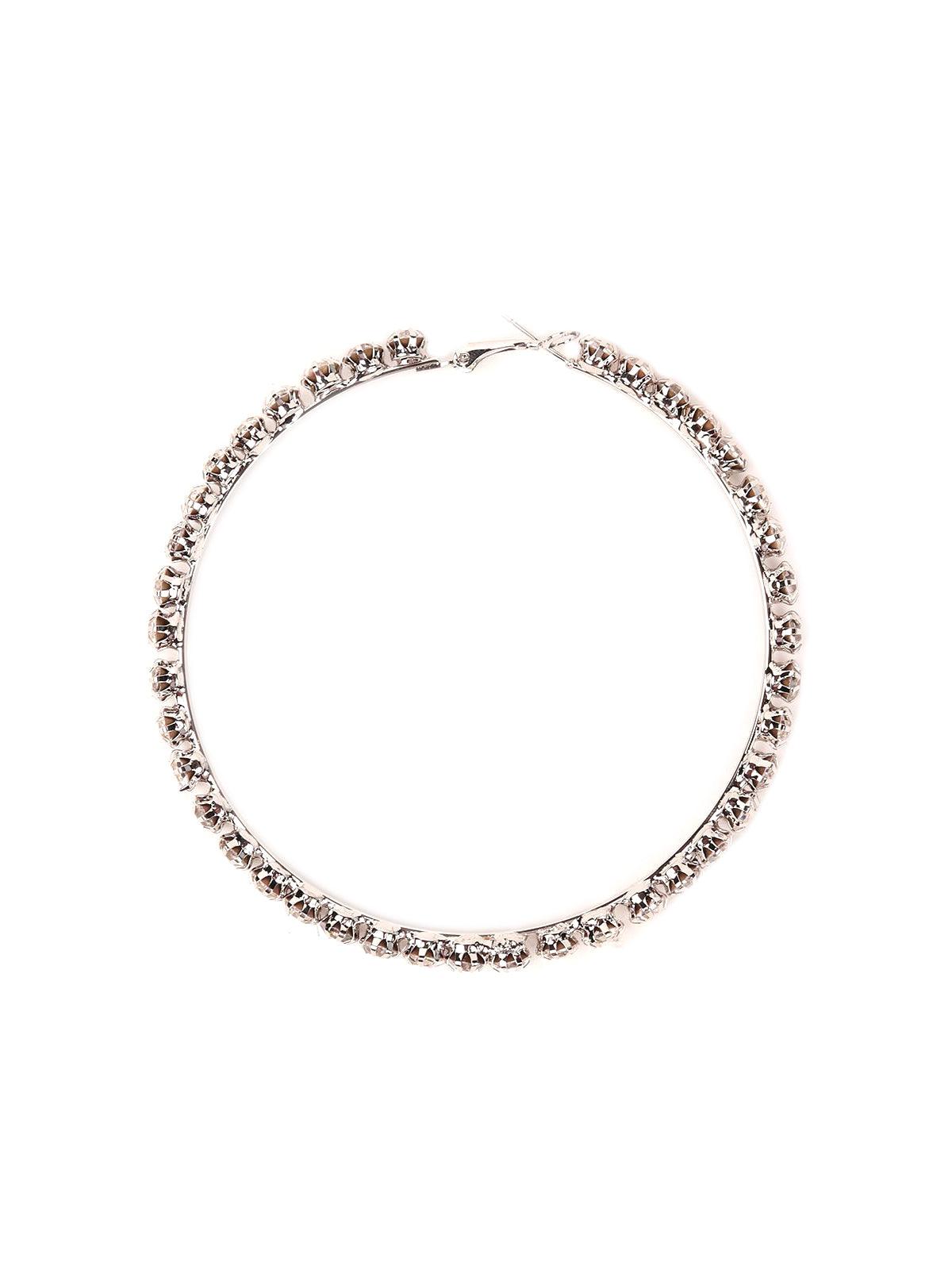 Women's Classic Crystal-Studded Hoop