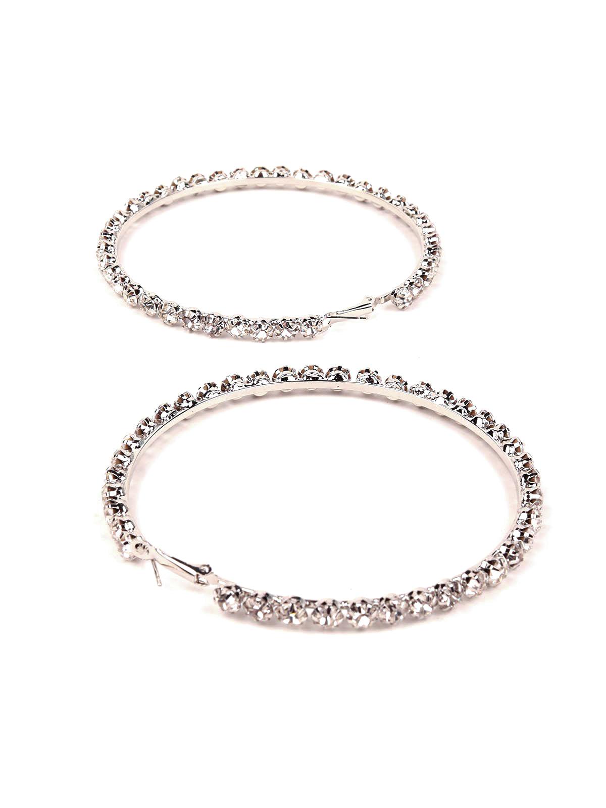 Women's Classic Crystal-Studded Hoop