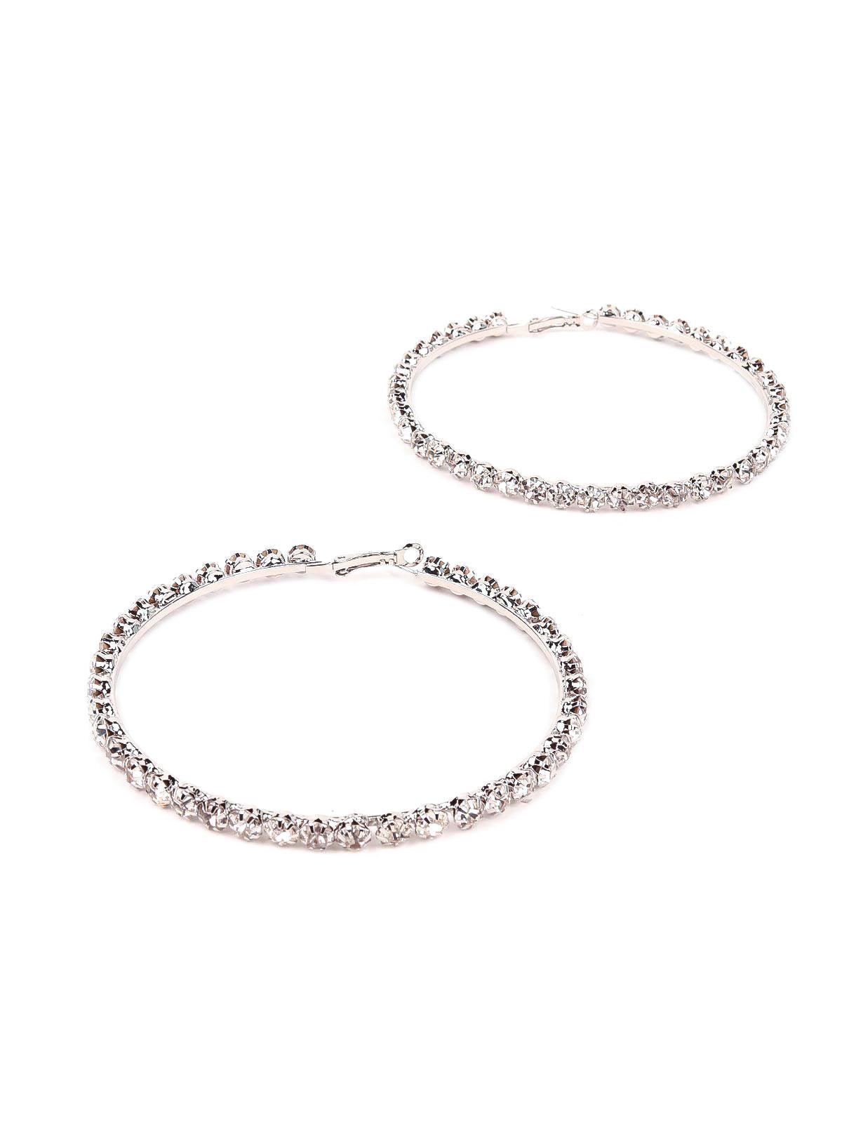 Women's Classic Crystal-Studded Hoop