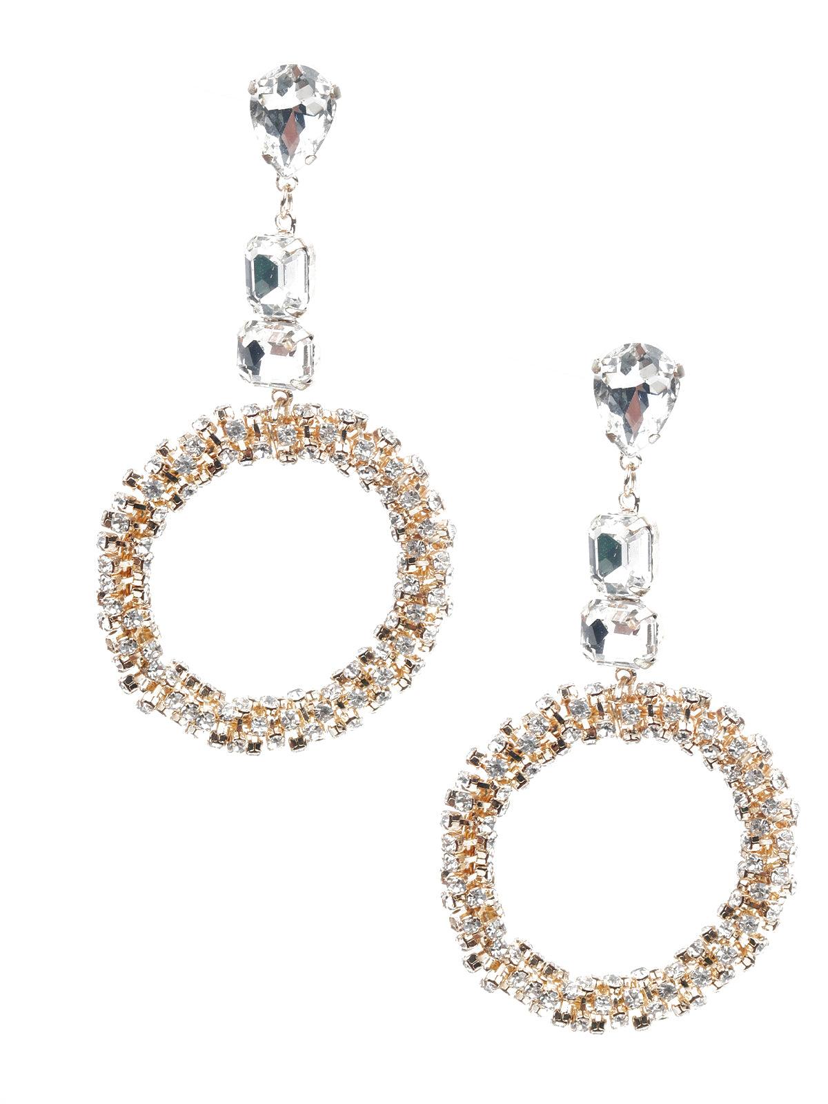 Women's Classic White And Gold Hoop Earring