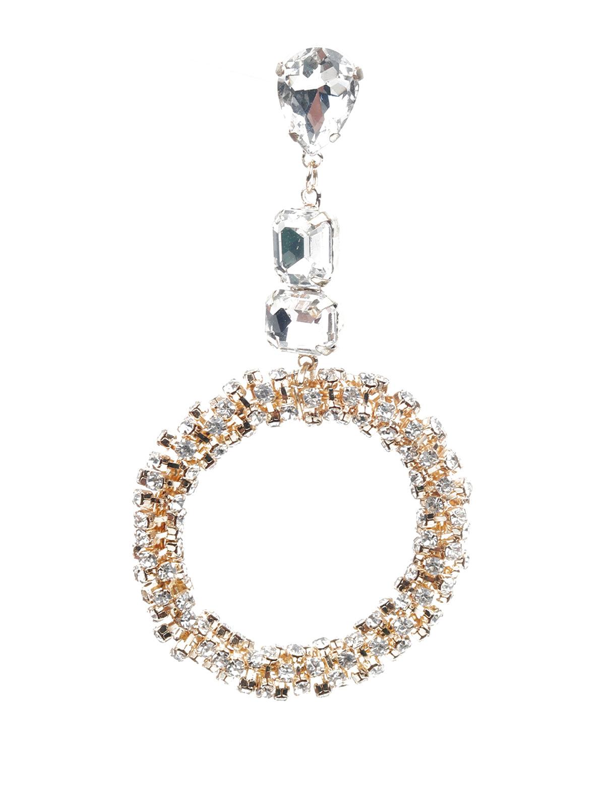 Women's Classic White And Gold Hoop Earring