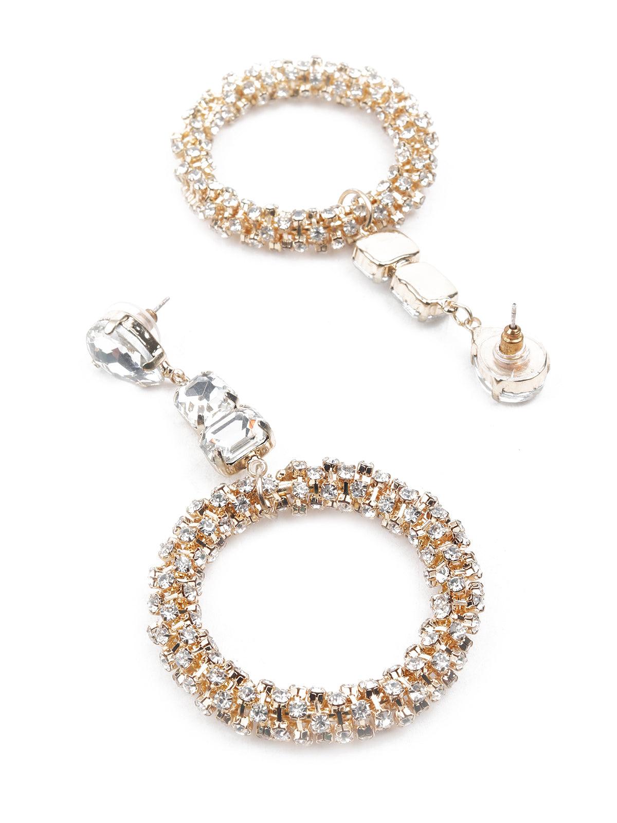 Women's Classic White And Gold Hoop Earring