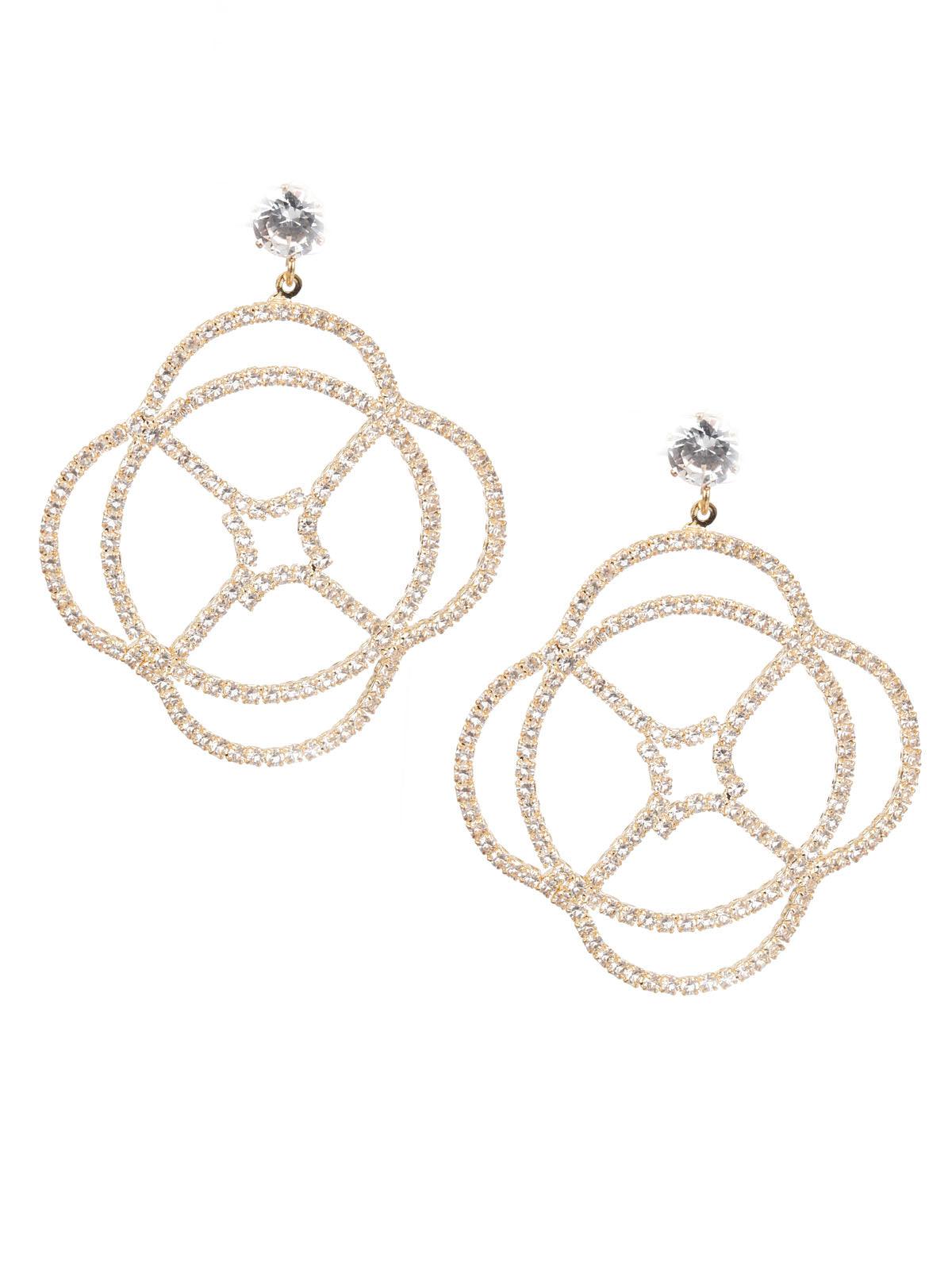Women's Classy Gold And White Dangle Earring