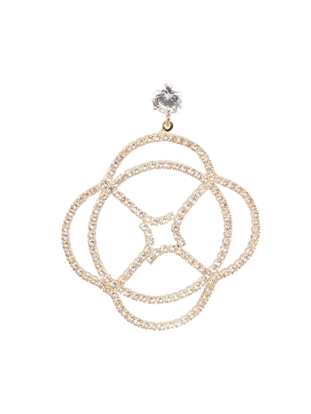 Women's Classy Gold And White Dangle Earring