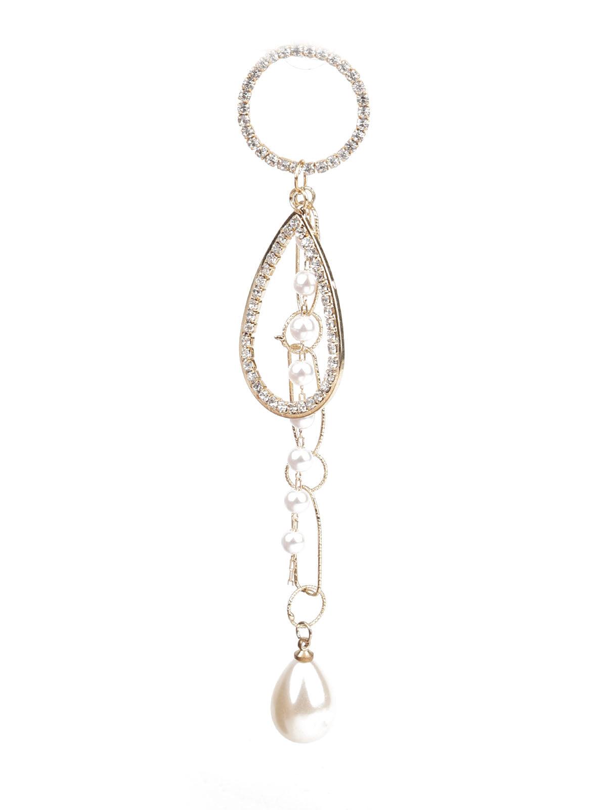 Women's Classy Gold And White Dangle Earring