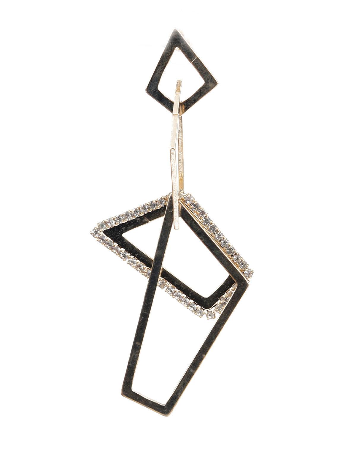 Women's Sunshine Gold And Black Dangler Earring