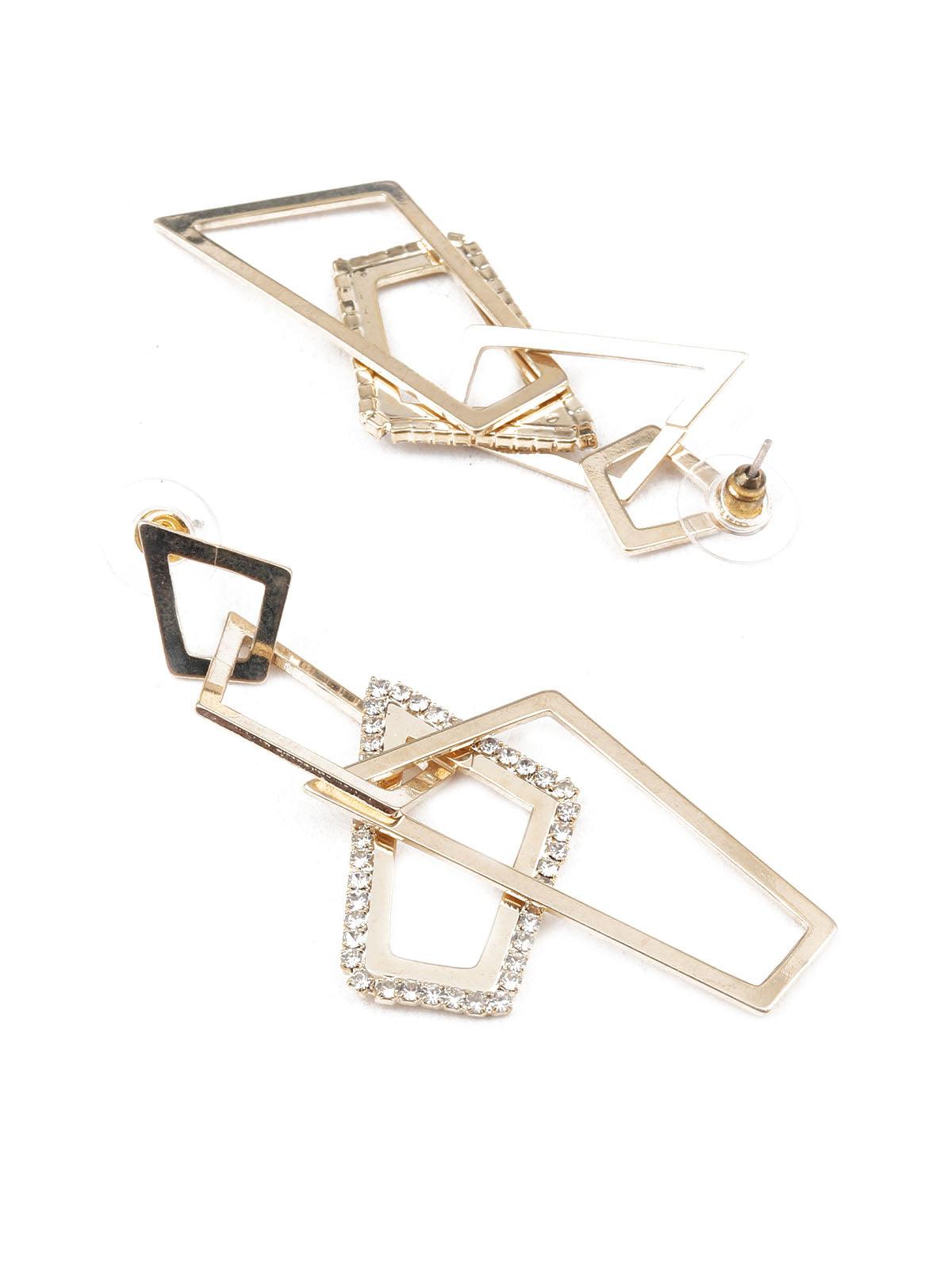 Women's Sunshine Gold And Black Dangler Earring