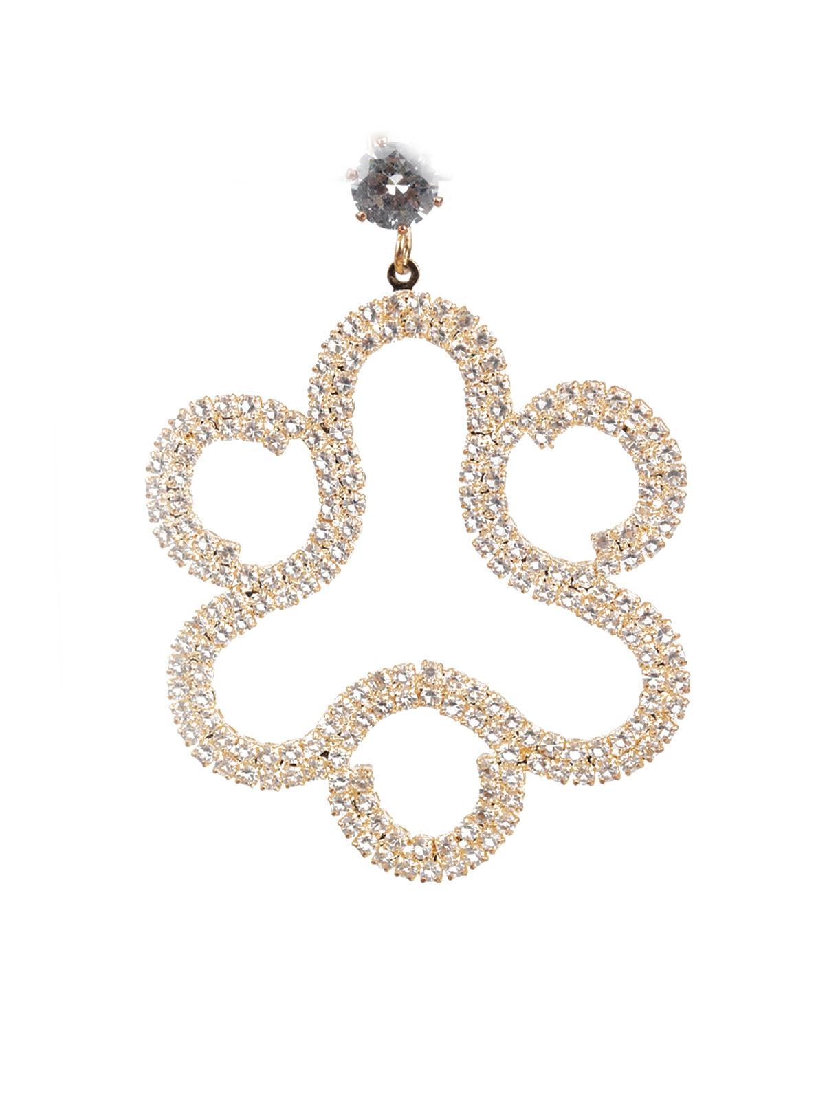 Women's White Stone Dangler Earrin