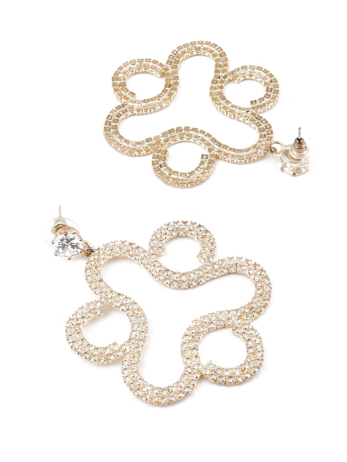 Women's White Stone Dangler Earrin