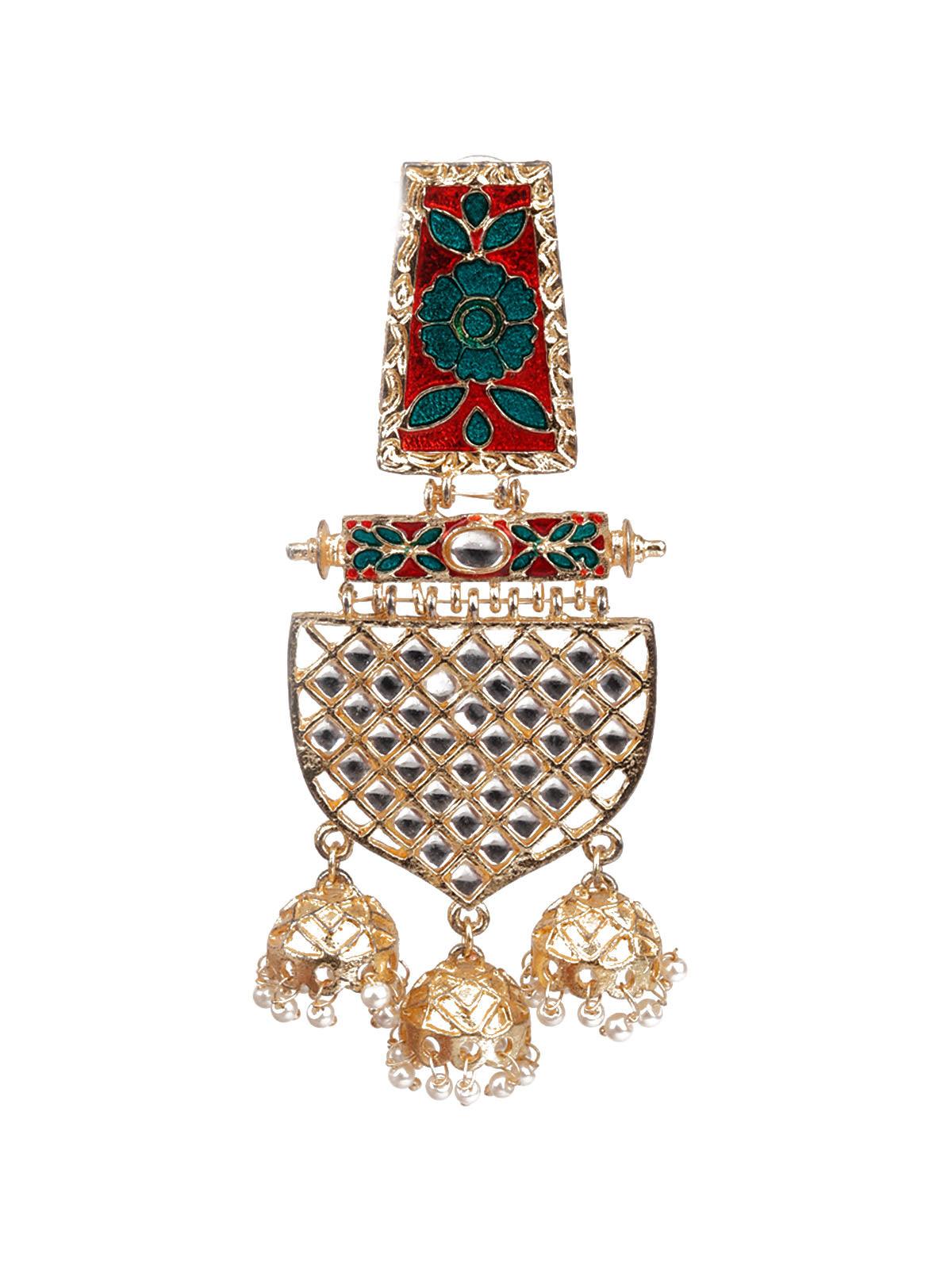 Women's Trendy Gold And Green Earring