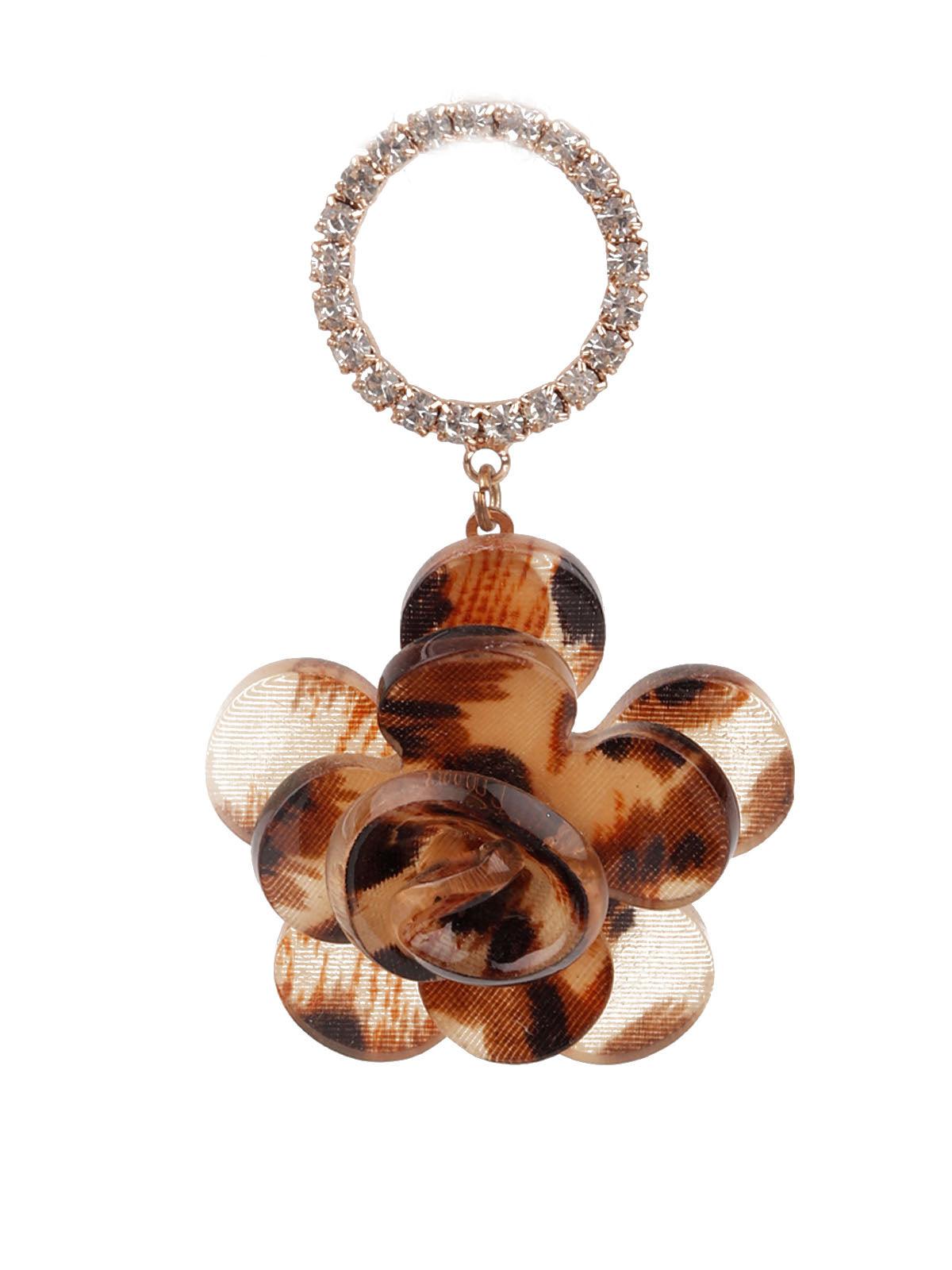 Women's Sunshine Brown And White Hoop Earring