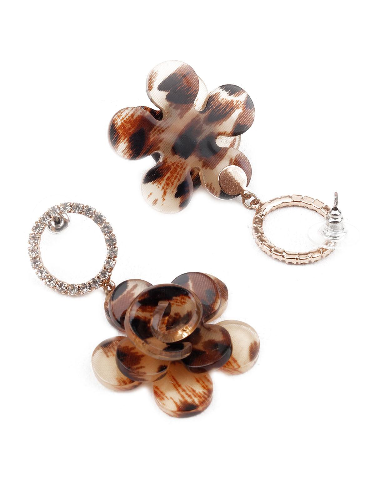 Women's Sunshine Brown And White Hoop Earring
