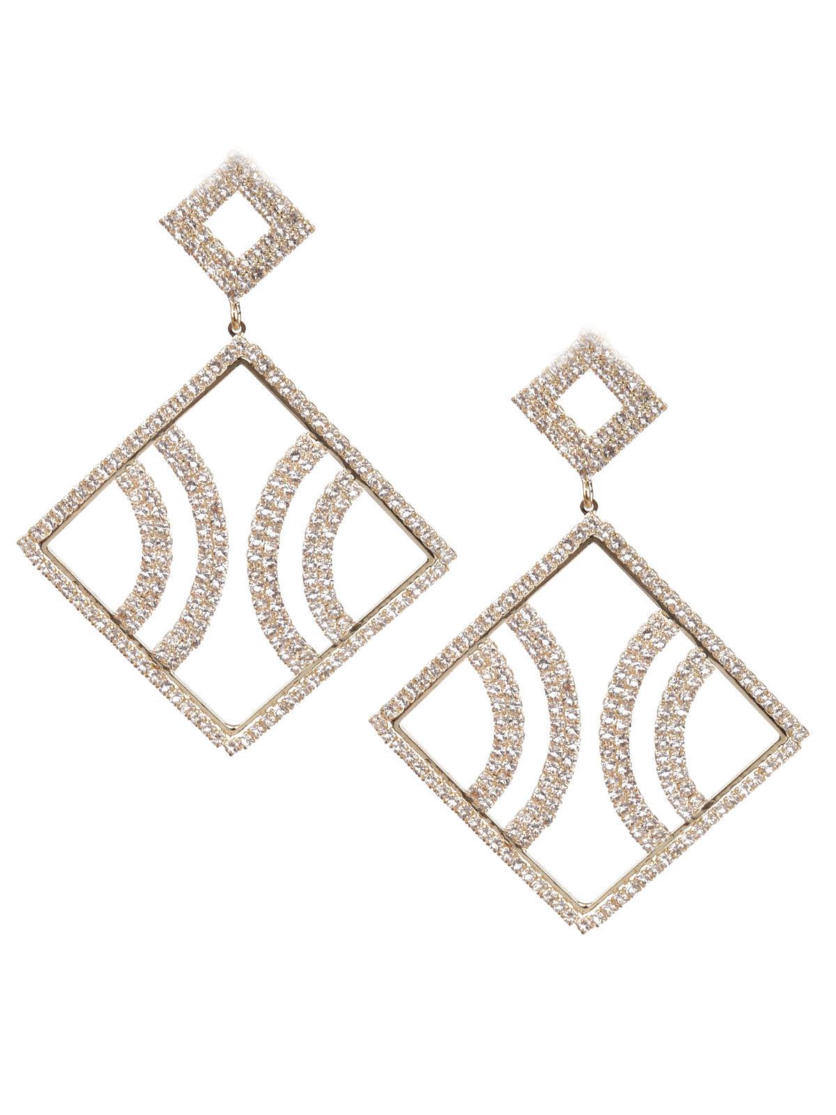 Women's Sunshine Gold And White Dangler Earring