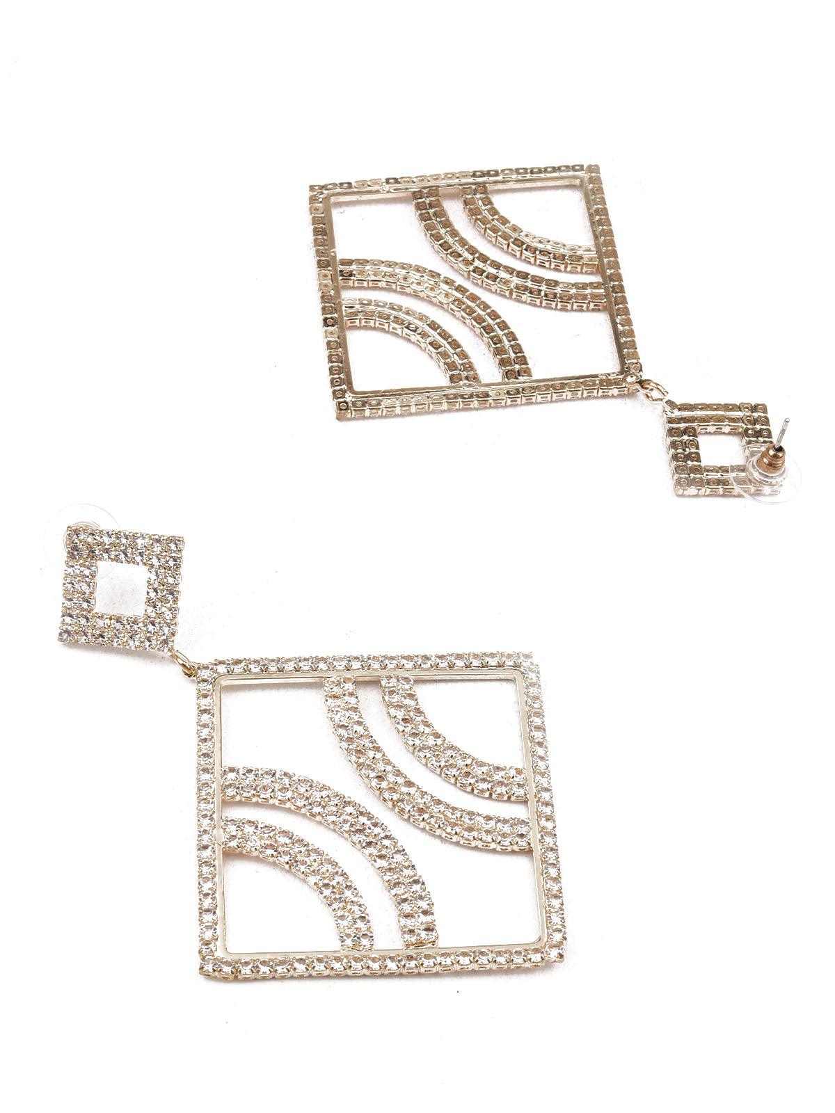 Women's Sunshine Gold And White Dangler Earring