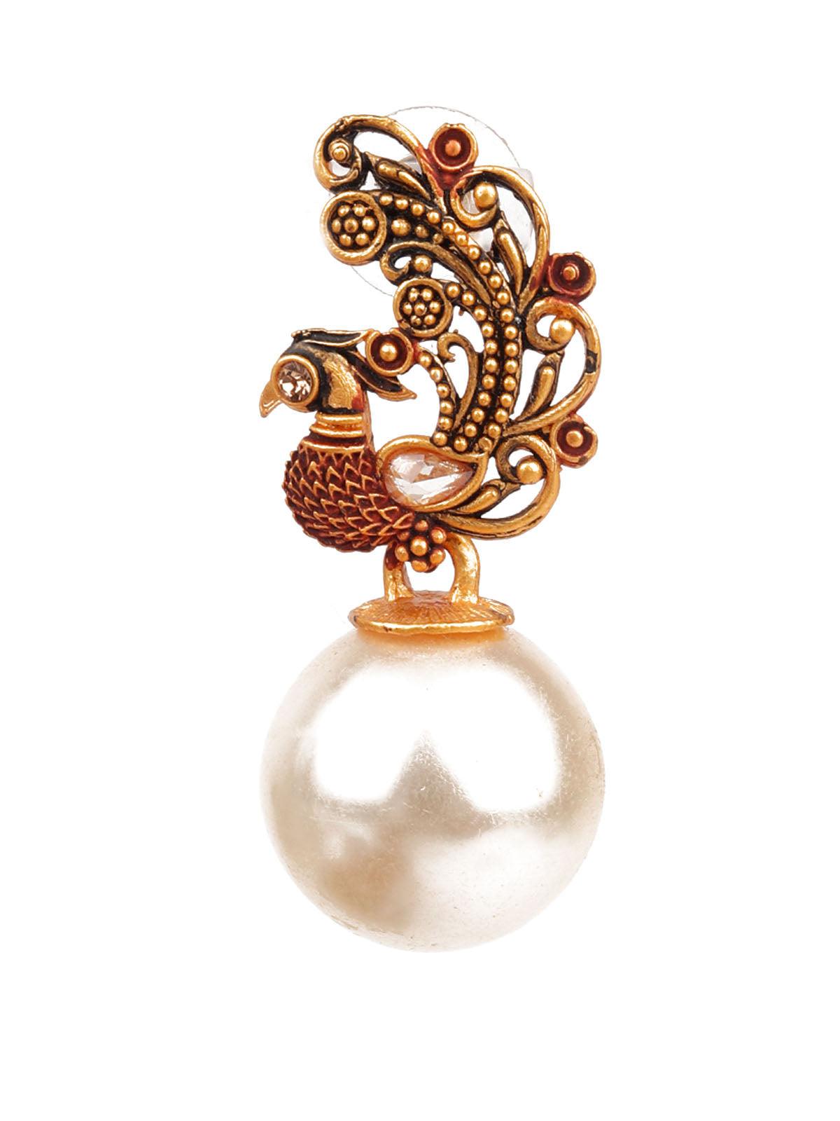 Women's Sunshine Gold And White Dangle Earring
