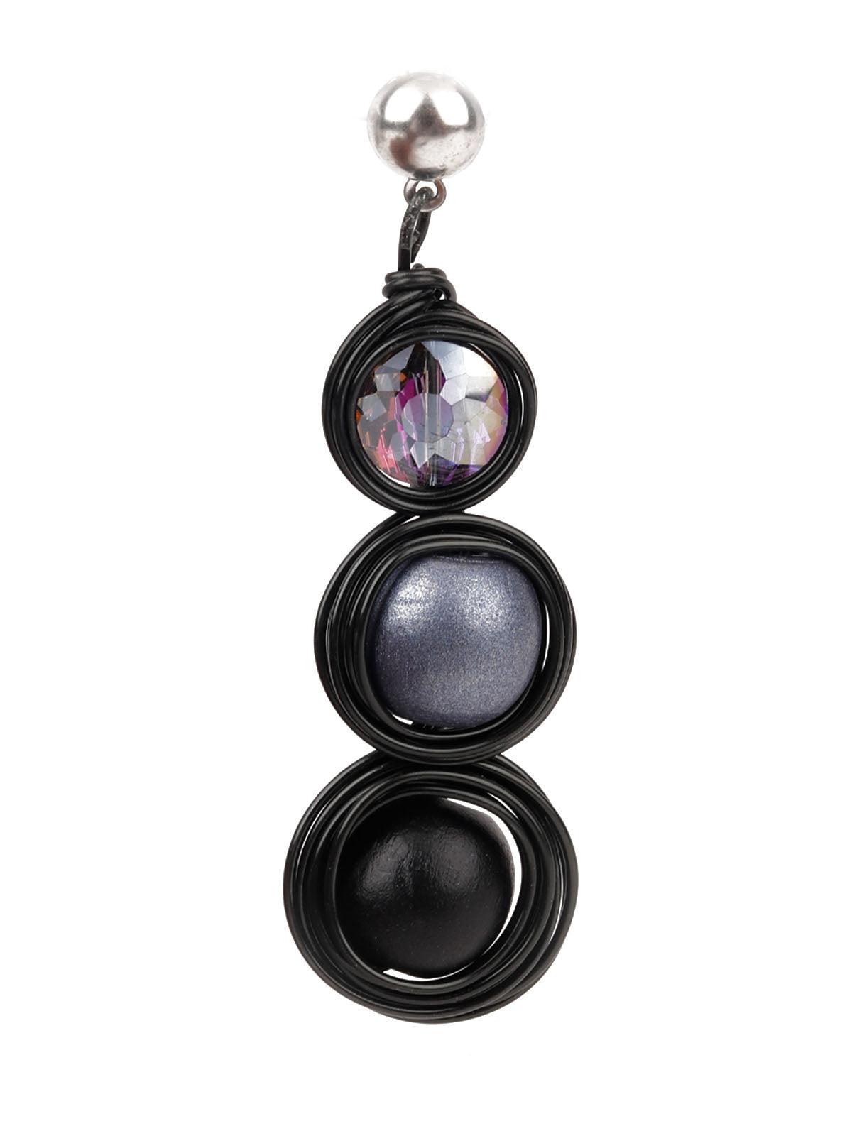 Women's Ornate Black Dangle Earring