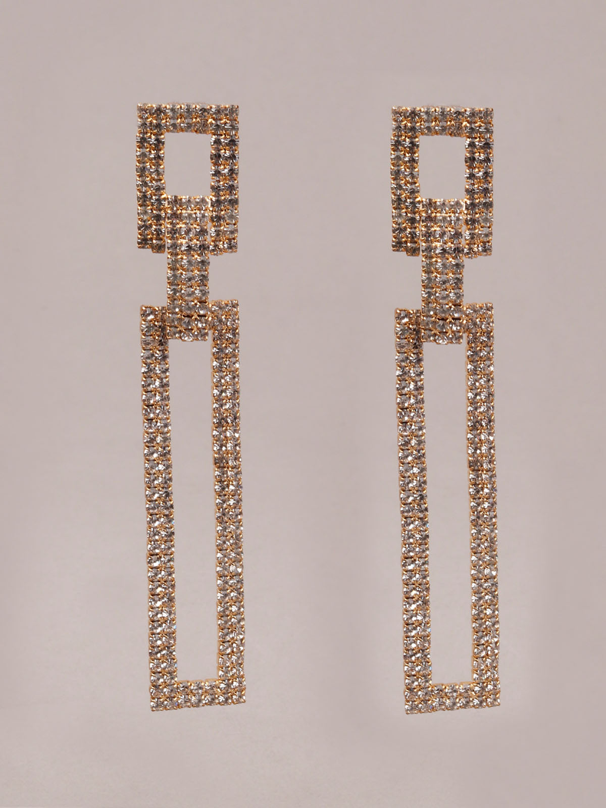 Women's White And Gold Dangle Earring