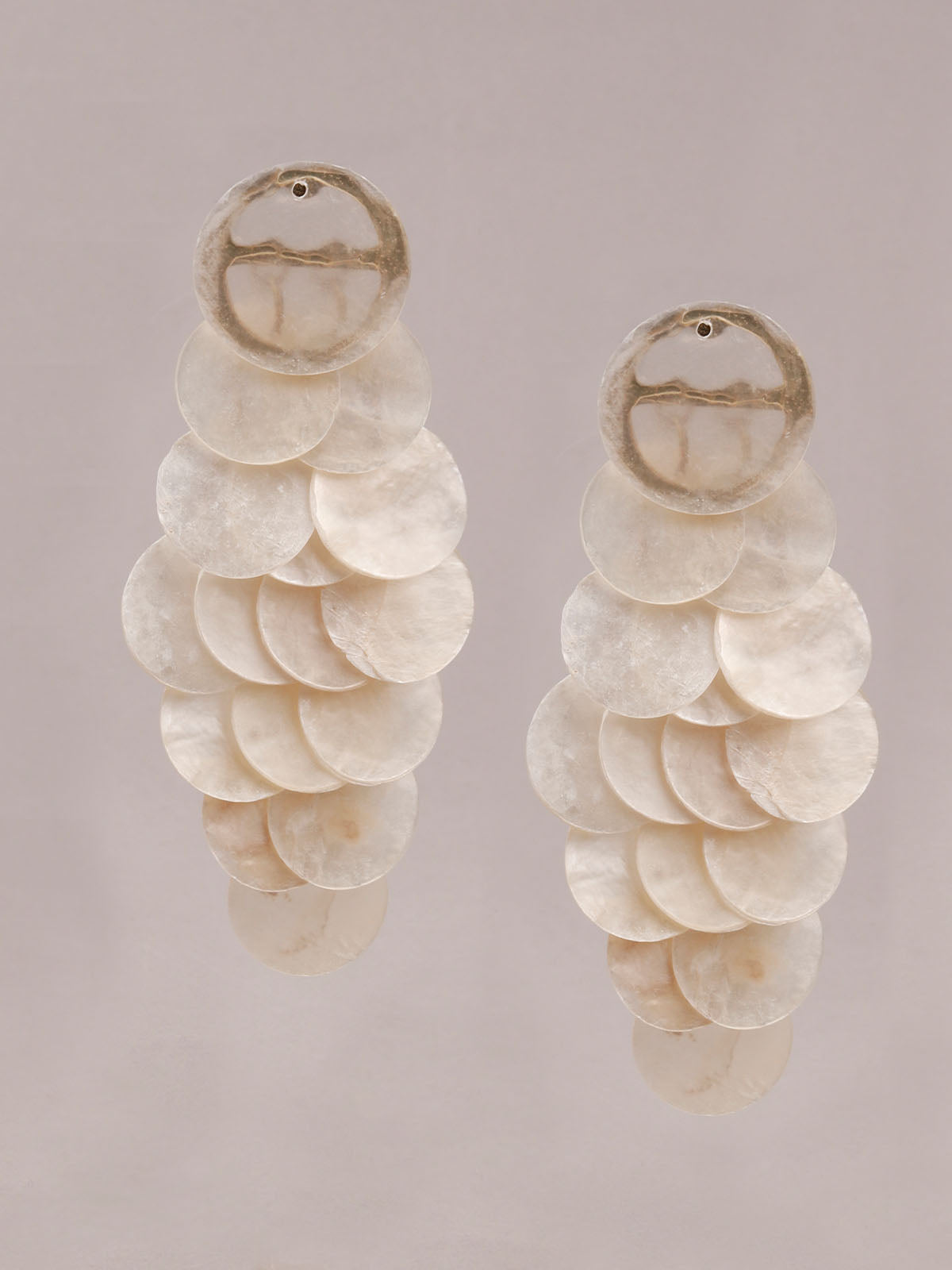 Women's White Dangle Earring