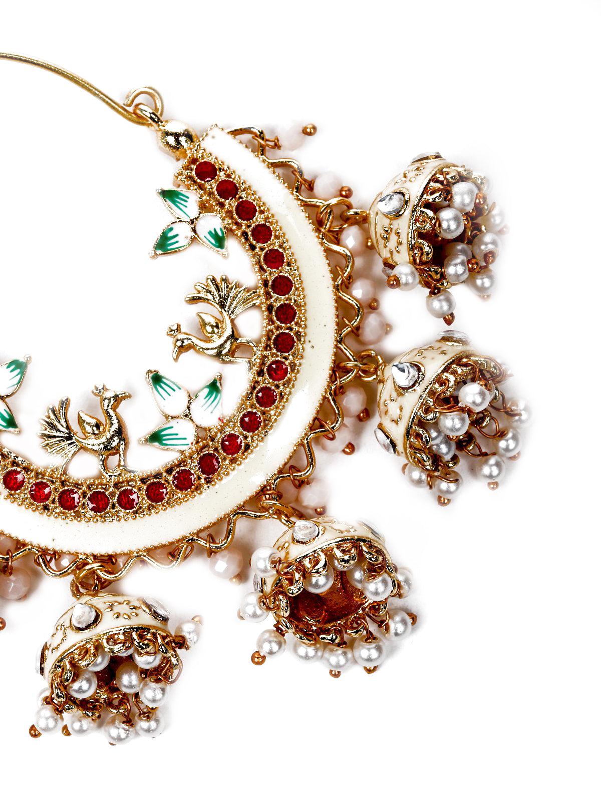 Women's Clustered Gold Tone Dangling Earring