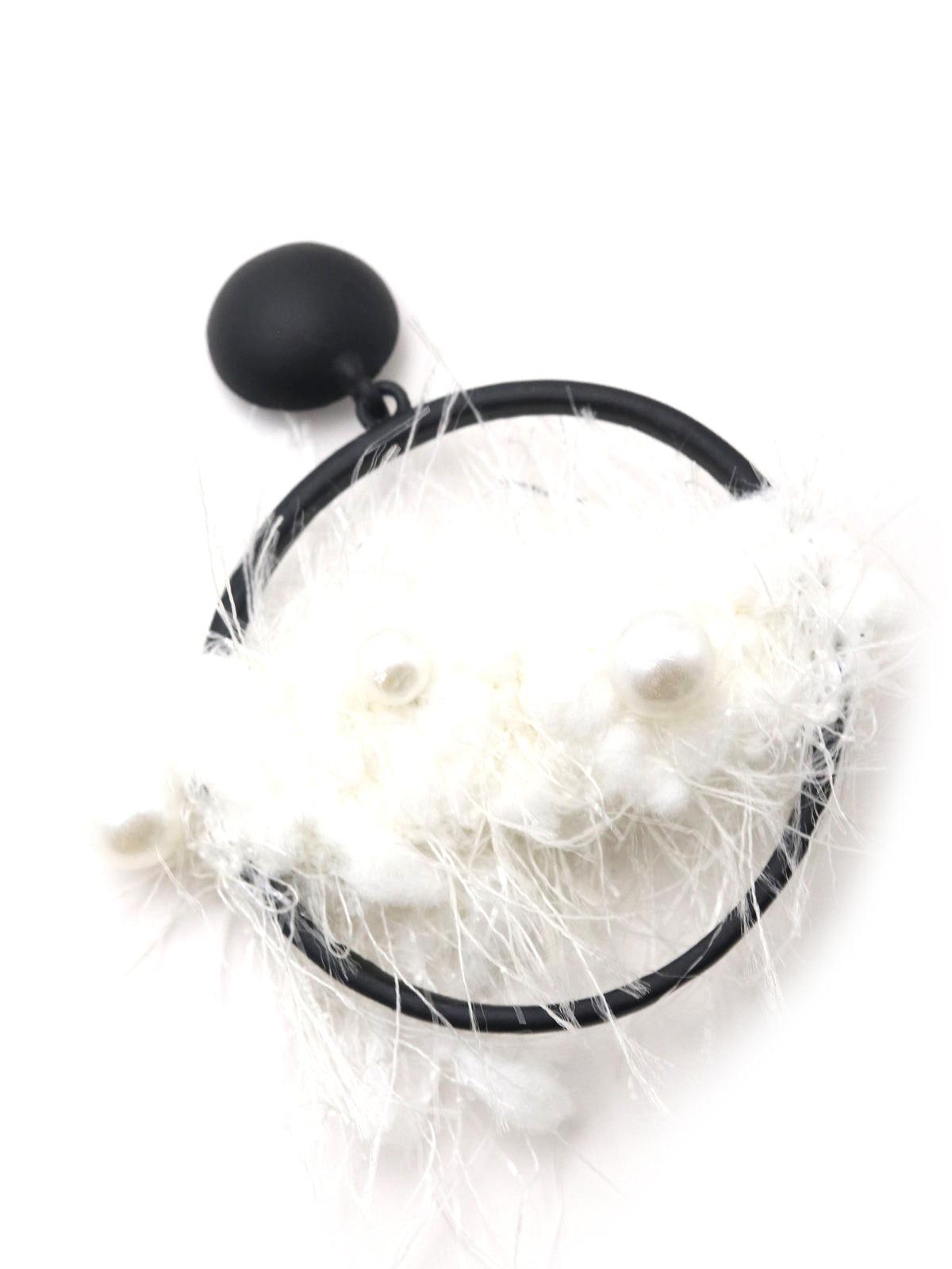 Women's Contemporary Ring White Dangle Earring