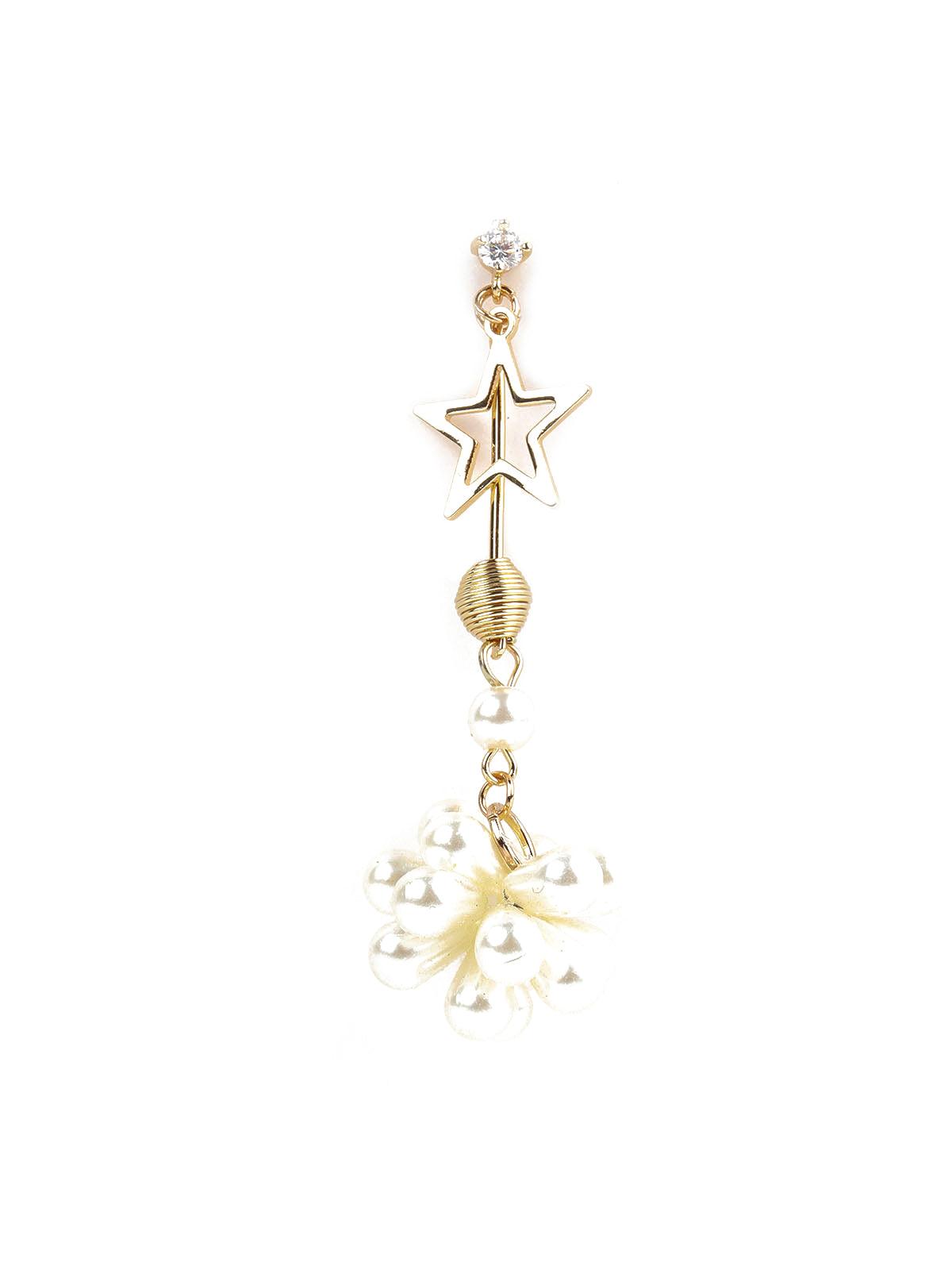 Women's Contemporary Stars And Pearls Drop Earring