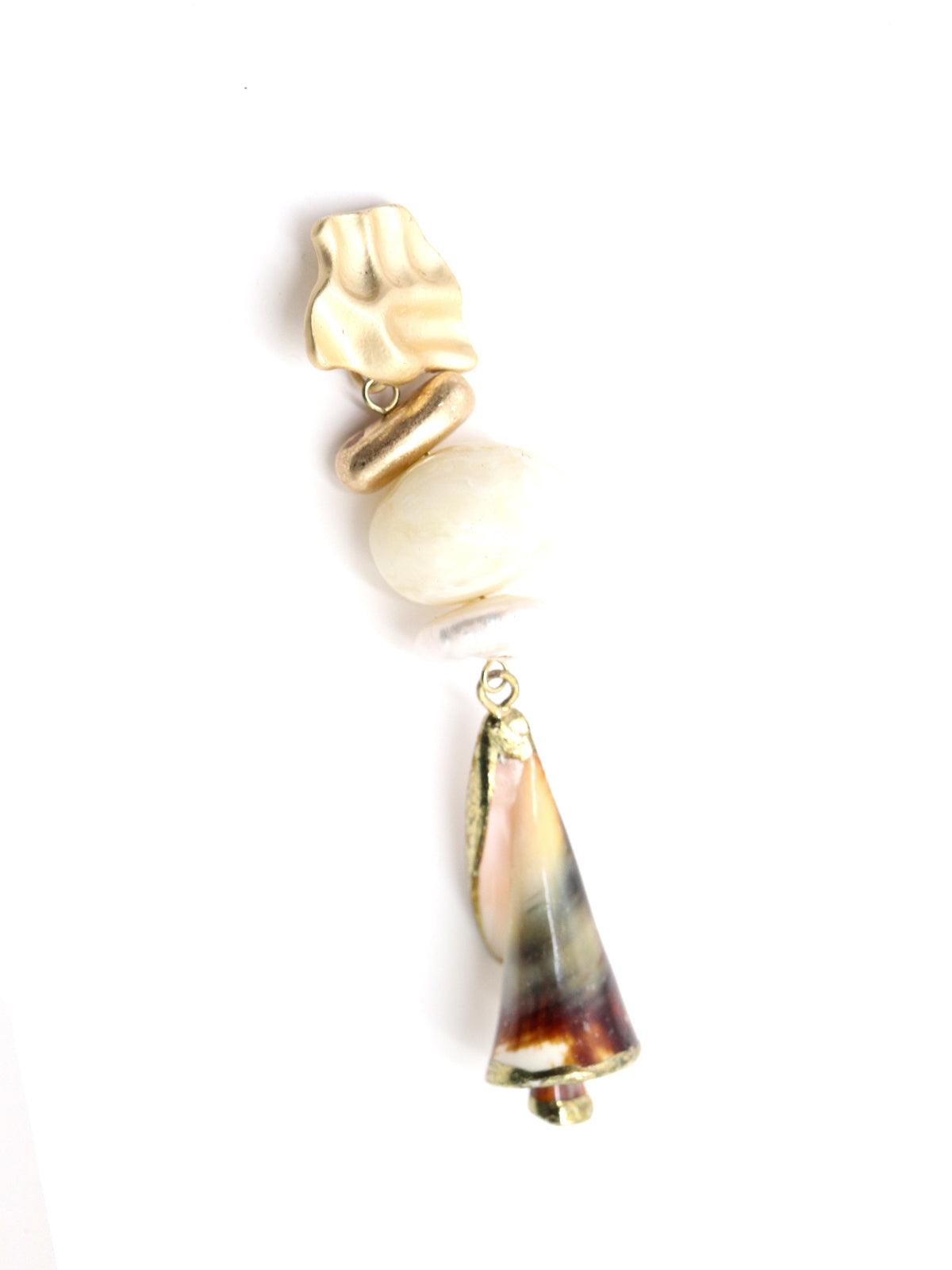 Women's Coral Shape Off-White Dangle Earring